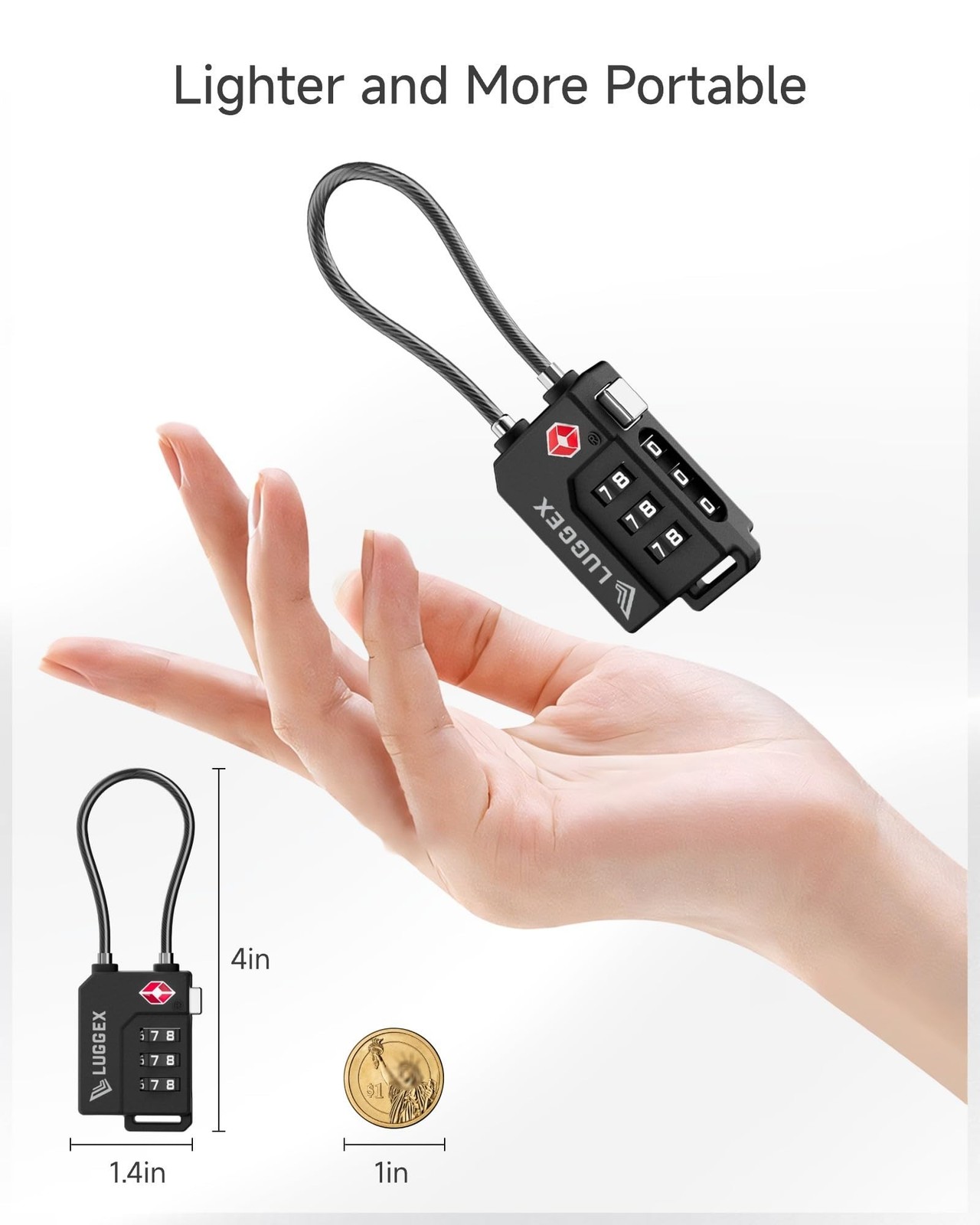 LUGGEX TSA Locks for Luggage, Suitcase Locks TSA Approved, Luggage Locks, Eas...