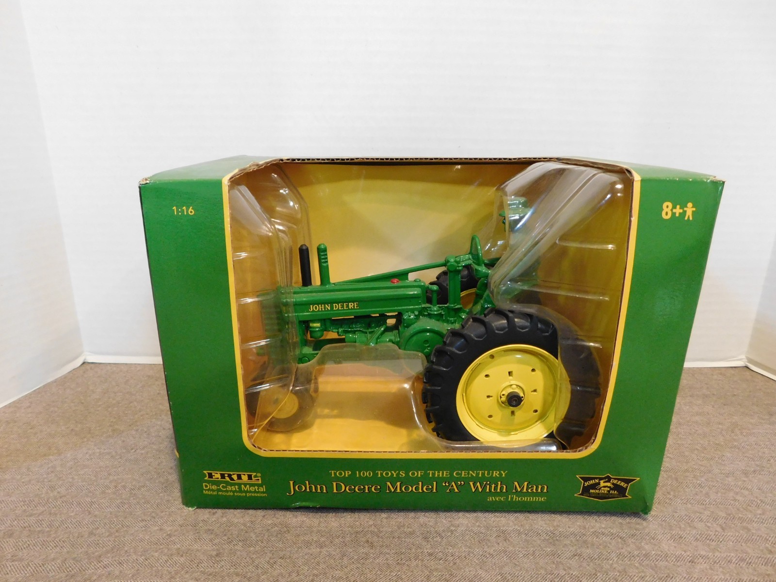 Ertl Diecast 1/16 Scale John Deere Model A Tractor With Man
