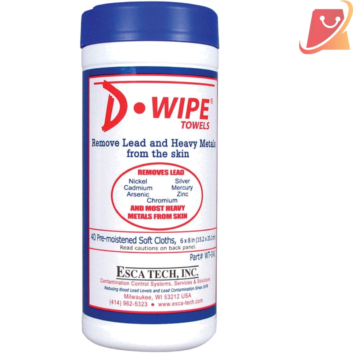 Lead Removal Wipes Canister 40 Count Heavy Duty Metal & Hand Cleaner