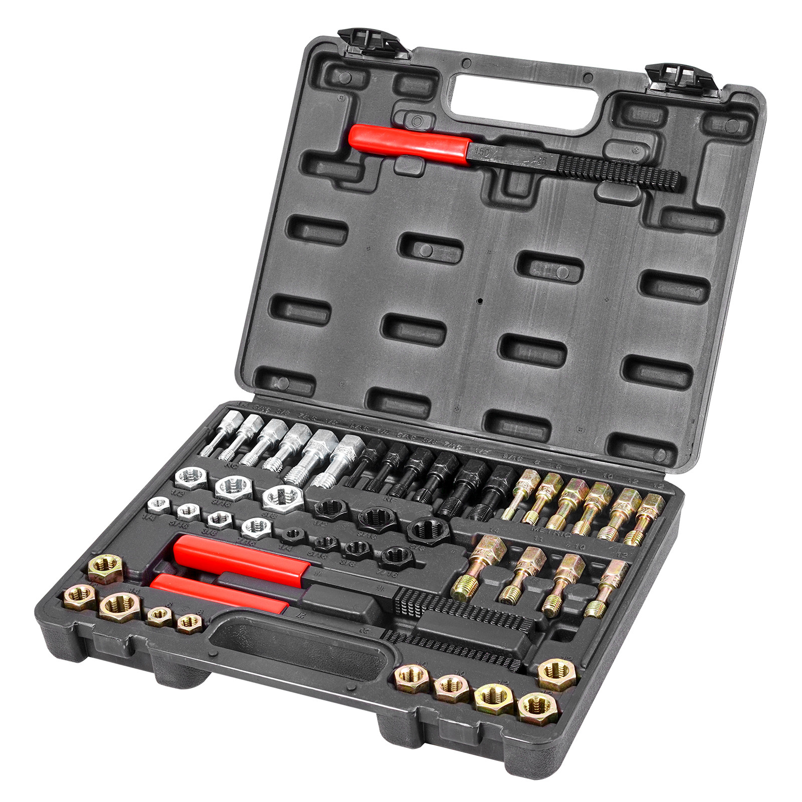 VEVOR 49PCS Thread Chaser Set UNC UNF Metric Thread Restorer Tool Rethreading