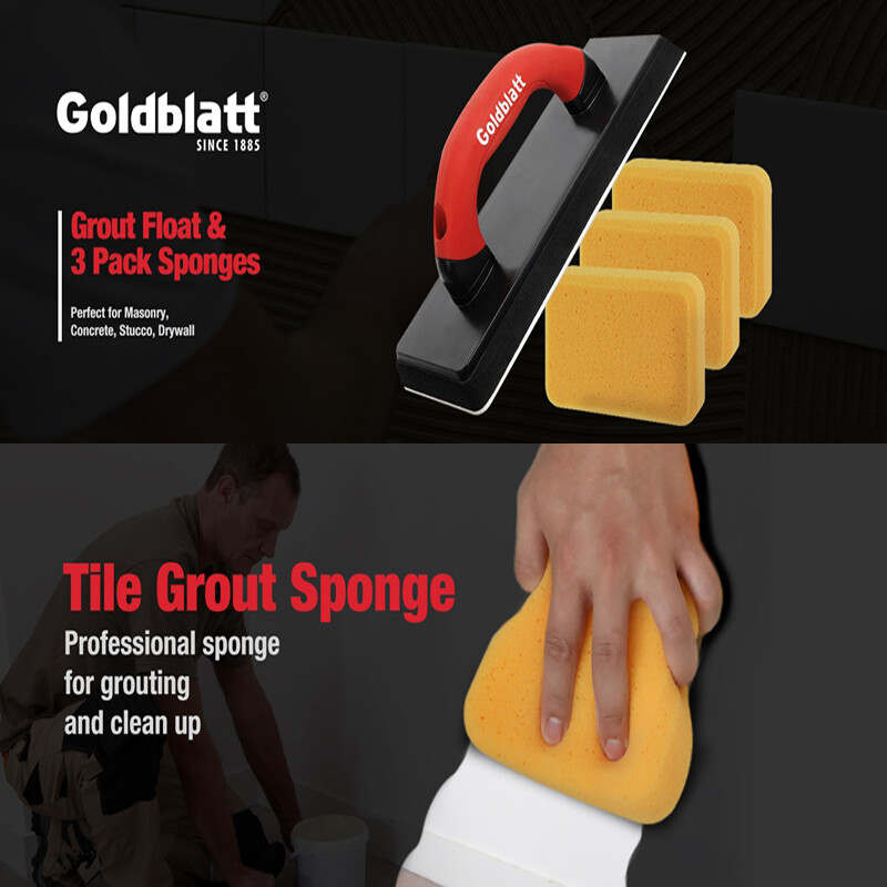 Goldblatt 4"X12" Grout Float 3 Pack Sponges Floor Tile Grout Tools Molded Rubber