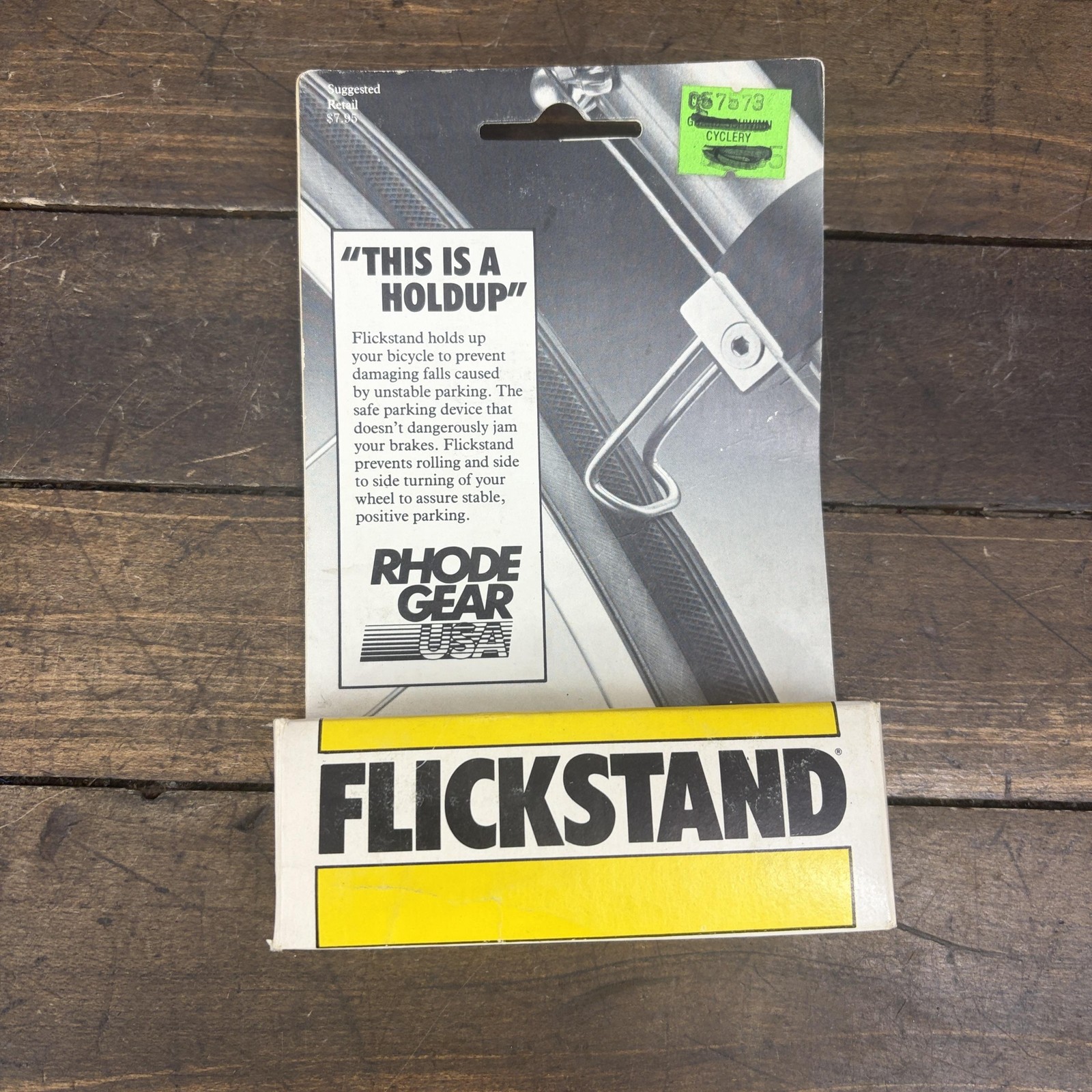 Vintage Rhode Gear Flickstand Bicycle Kickstand Clip Bike NOS USA Silver 1980s
