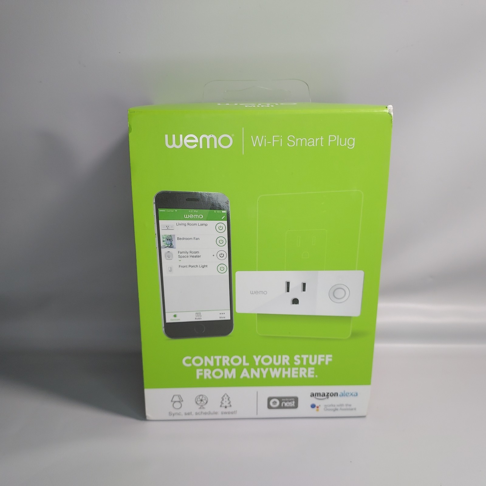 WeMo WiFi Enabled Mini Smart Plug - White (F7C063) Works with Nest Alexa Google
