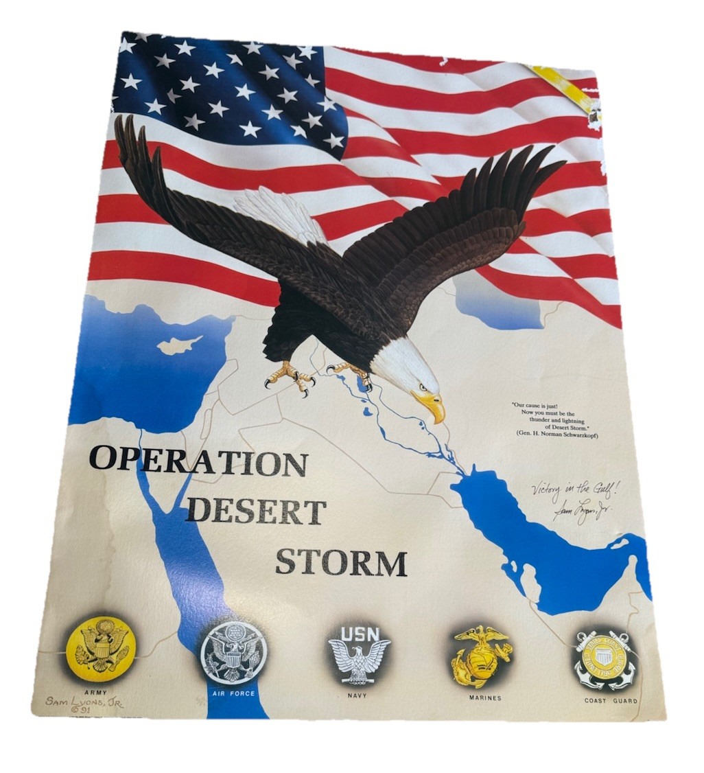 Vintage OPERATION DESERT STORM - We Support Our Military Troops POSTER