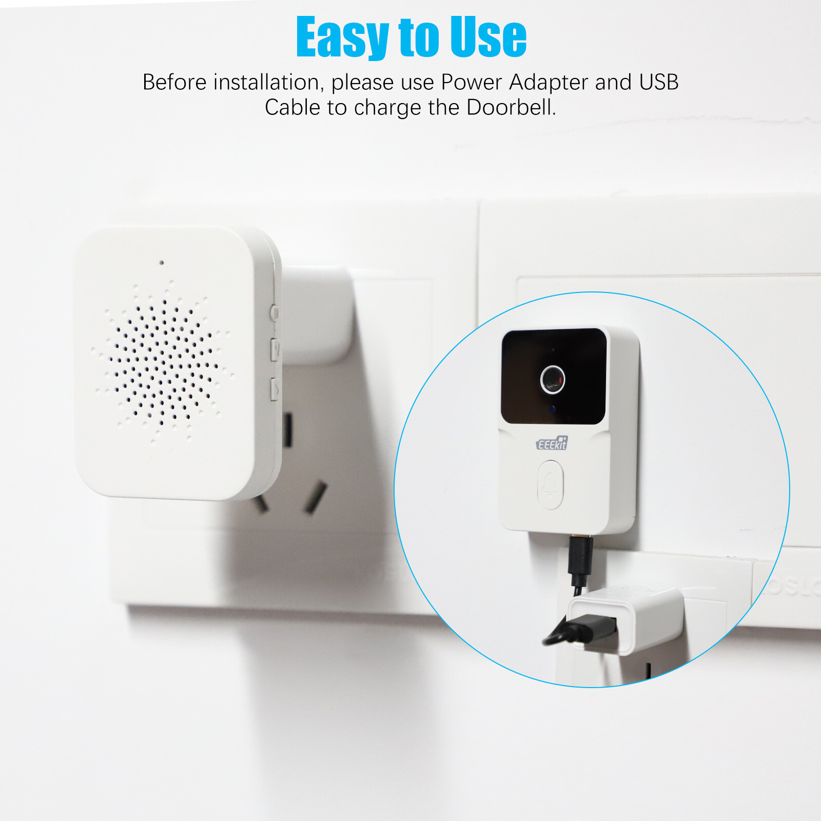 Smart Wireless WiFi Doorbell Intercom Video Recording Camera Door Bell Security