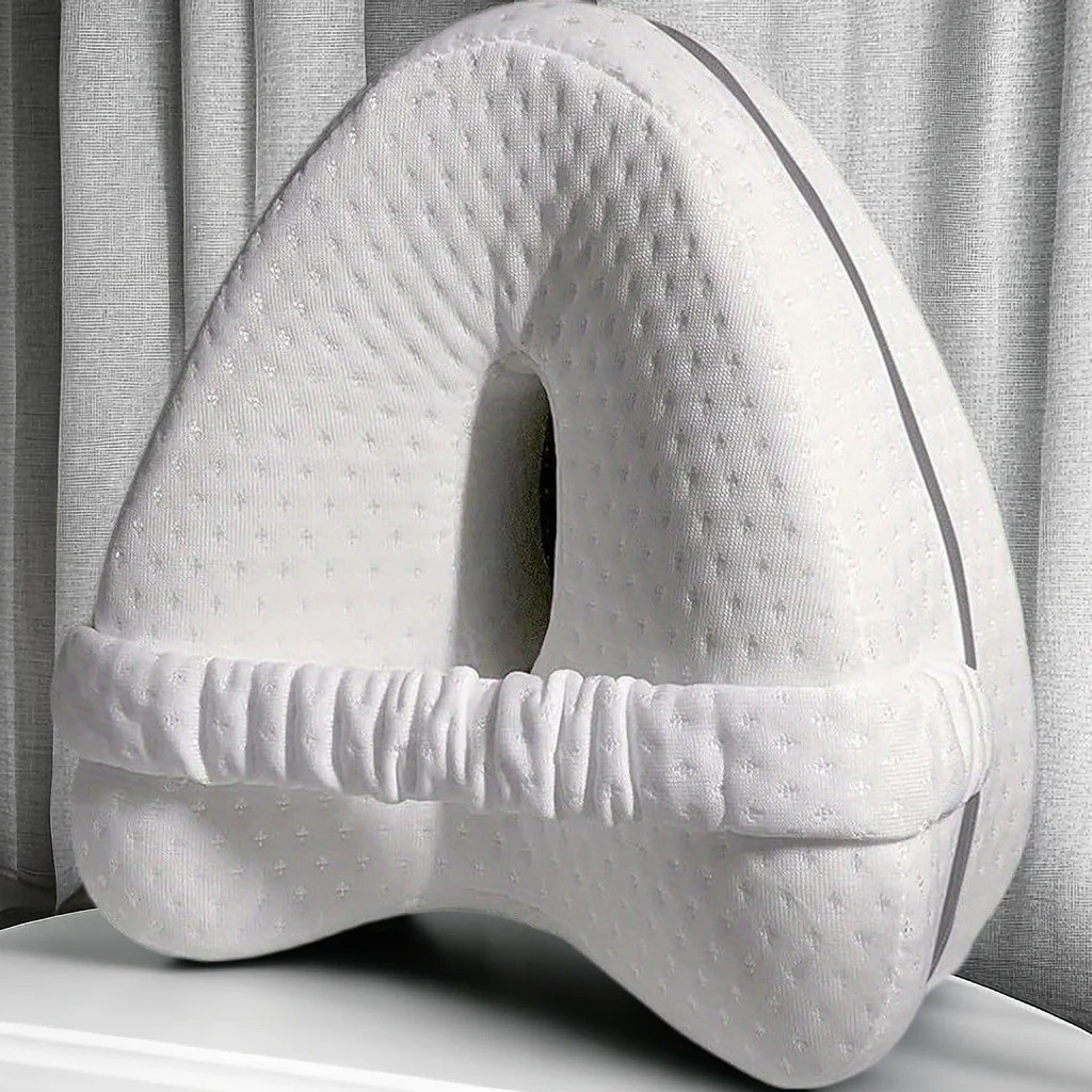 Memory Foam Knee Pillow Leg Support Side Sleeper Sciatica Hip Back Pain Relief