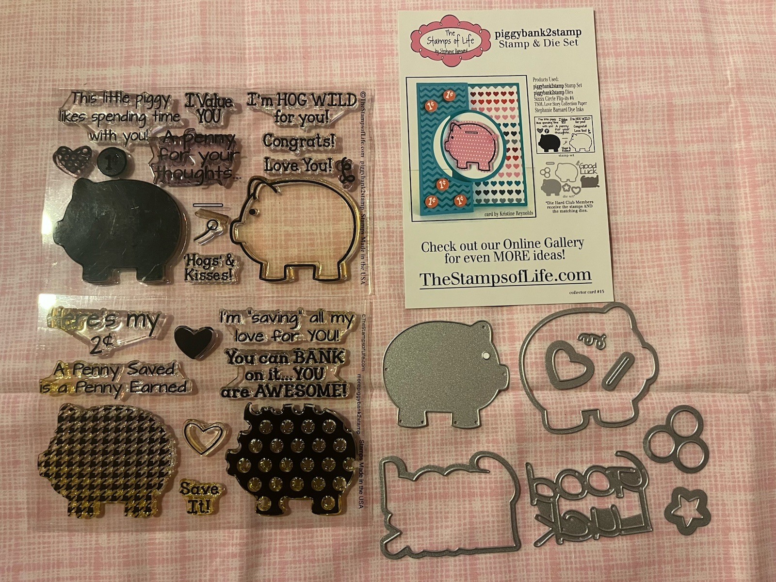 THE STAMPS OF LIFE piggybank2stamp • Stamp & Die Set • EUC nearly NEW