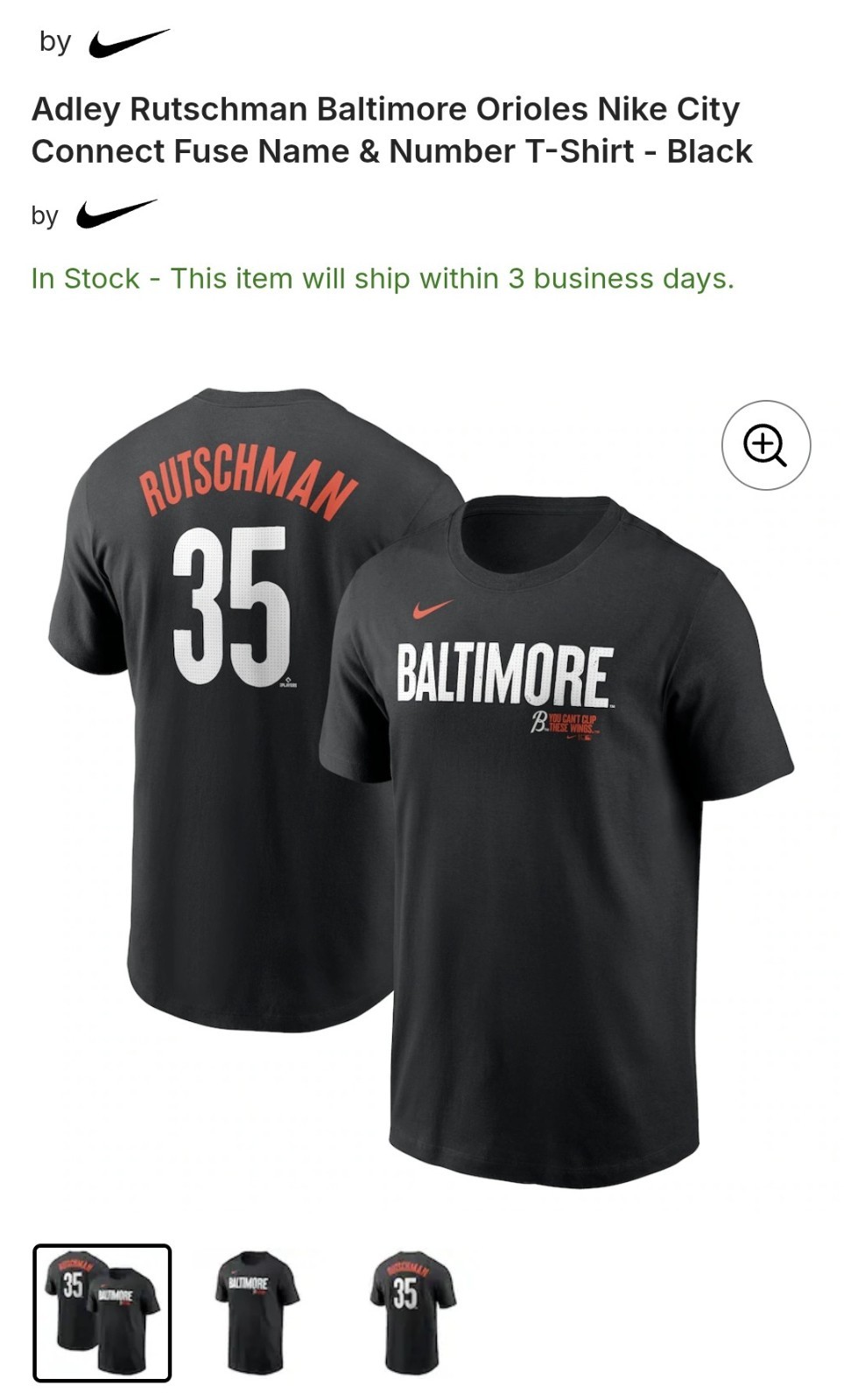 Nike Fuse T Shirt Adley Rutschman Baltimore Orioles BRAND NEW SIZE L