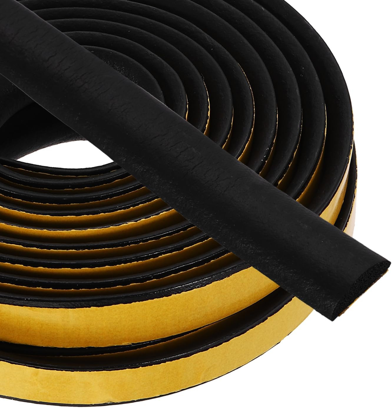16.4FT Solid Rubber Weather Stripping, 3/5" W x 1/5" H Self Adhesive D Shape ...