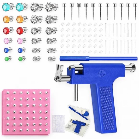 Stainless Steel Body Ear Piercing Tool Set Ear Nose Navel Piercing Machines with