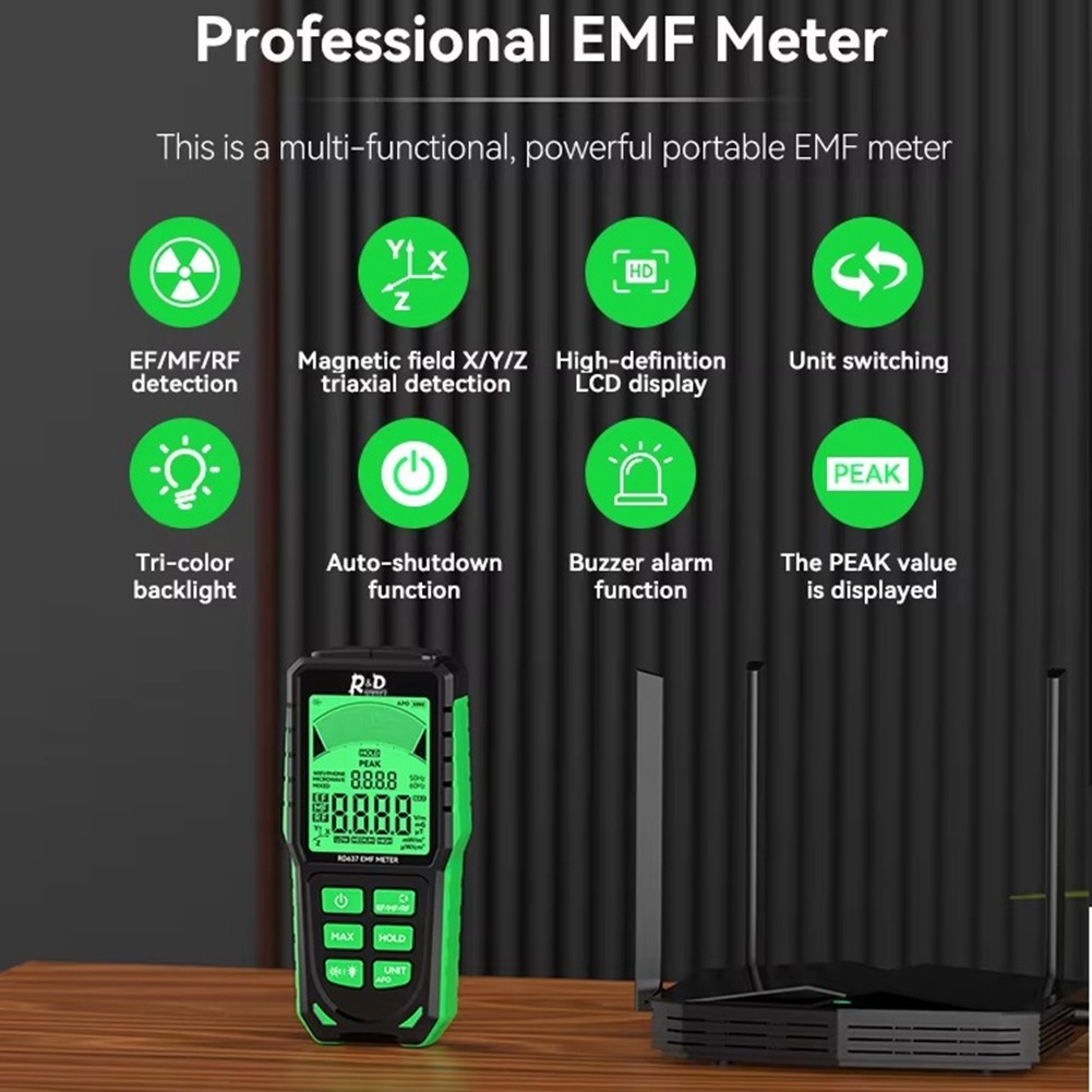RD637 EMF Detector Professional Electromagnetic Field Meter Handheld5659