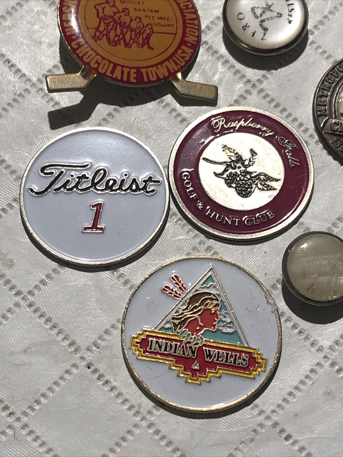 Vintage (19) Golf Ball Marker Lot Various Golf & Country Clubs Hershey