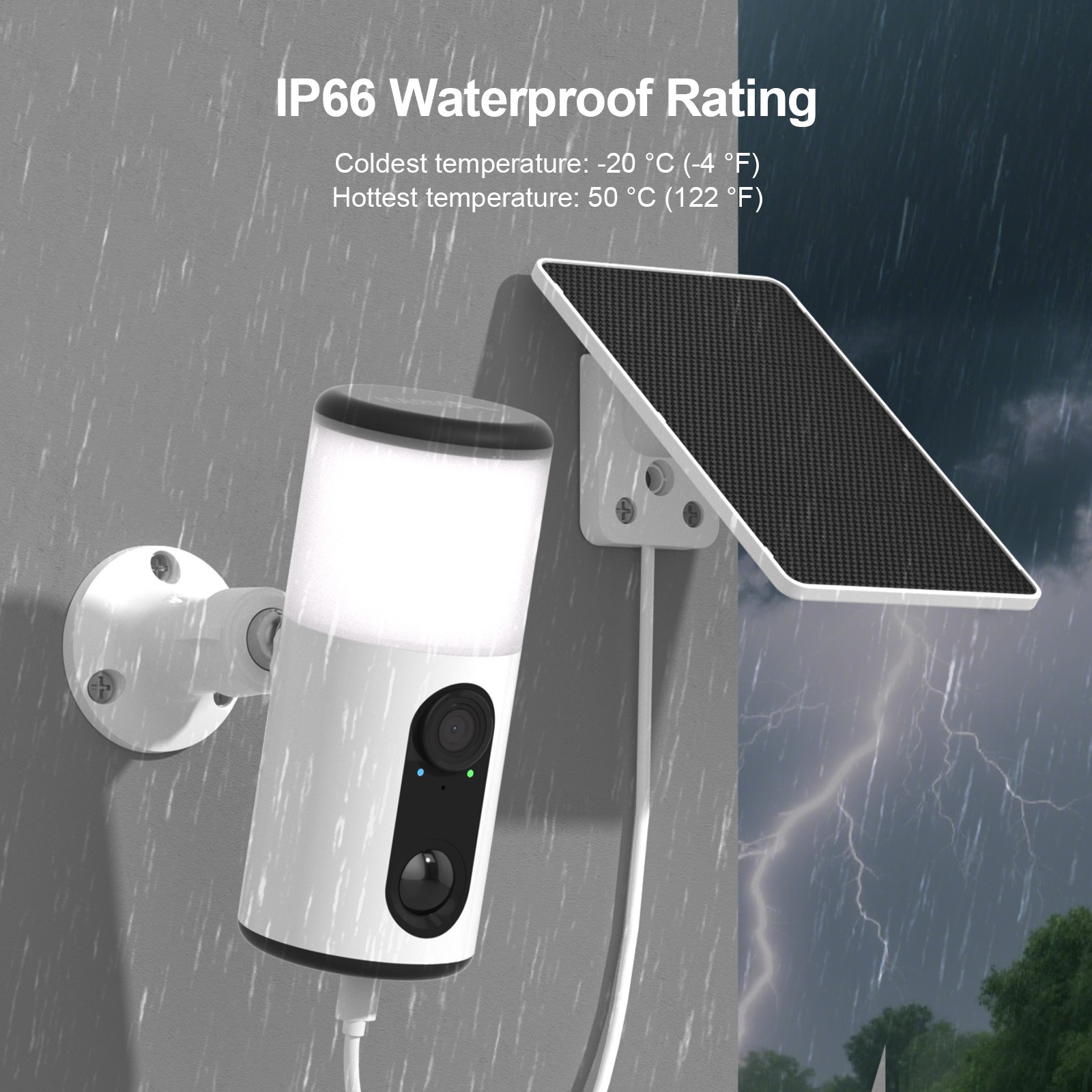 ANRAN 2K Wireless Solar Battery Floodlight Security Camera Home WIFi CCTV Camera