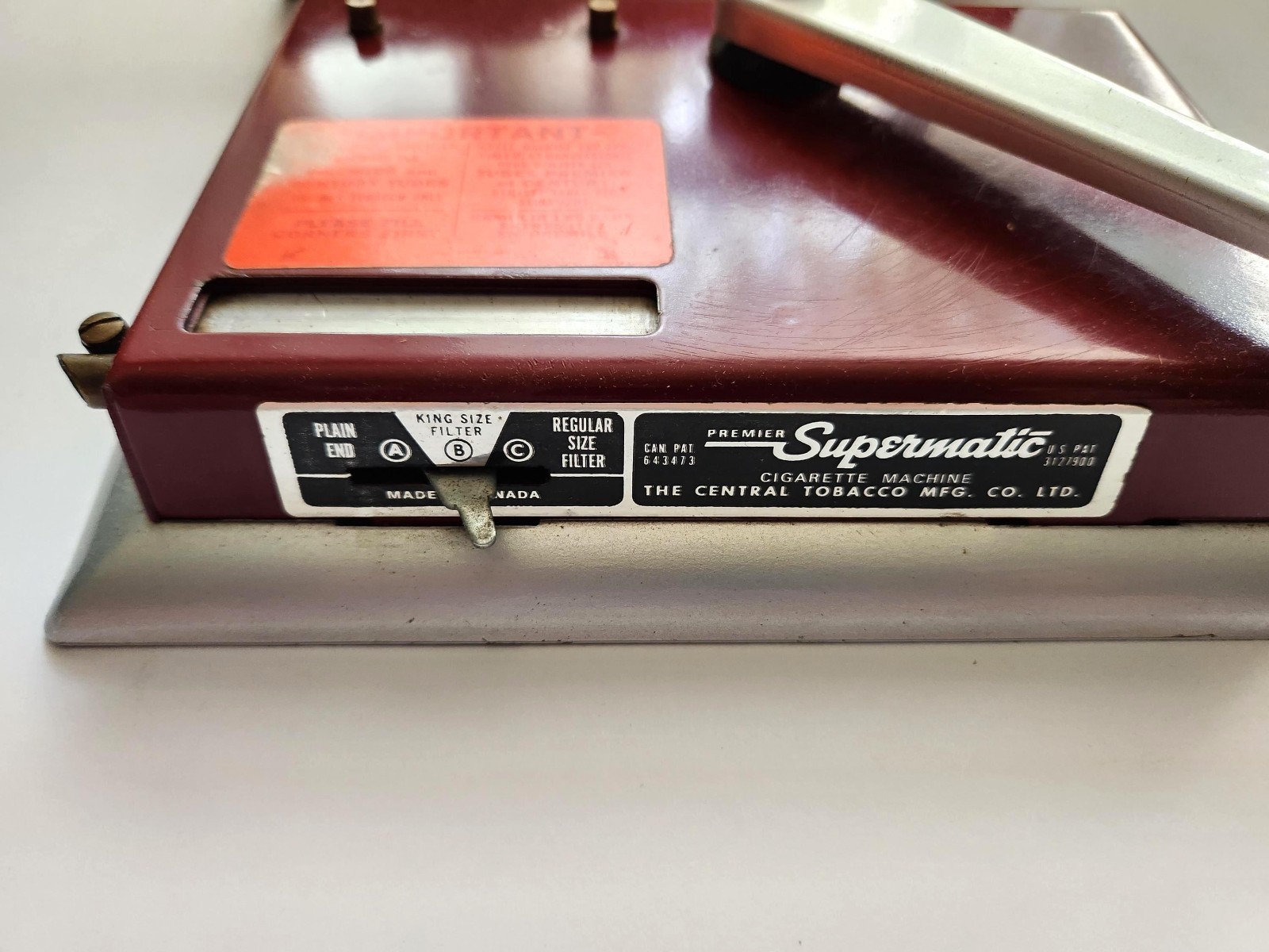 Premier Supermatic Cigarette Making Machine Vintage 1950's rolling your own