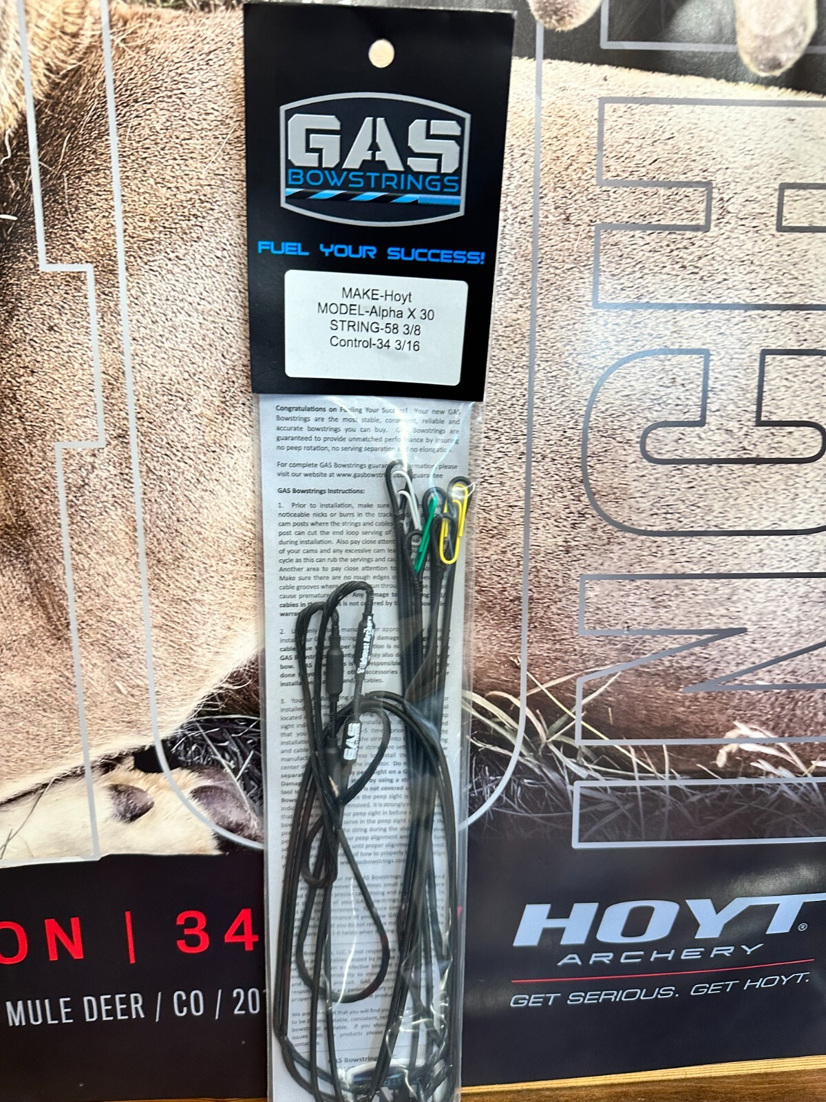 Gas Bowstrings Hoyt Alpha X 30 Strings w/Speed Nocks Black
