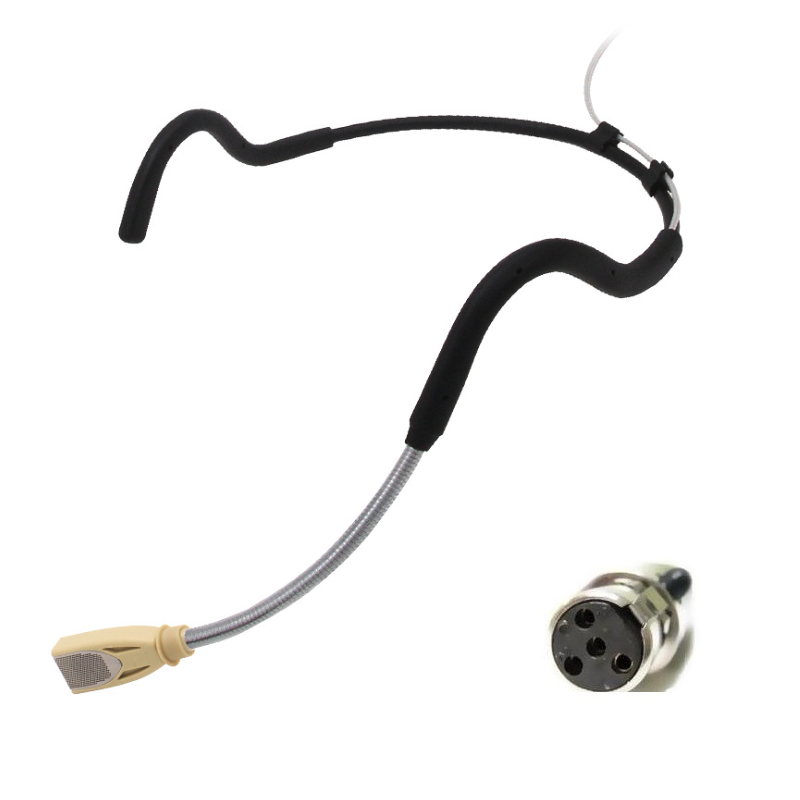 Fitness Headset Microphone Wired TA4F, for Shure Wireless Mics with Windscreen