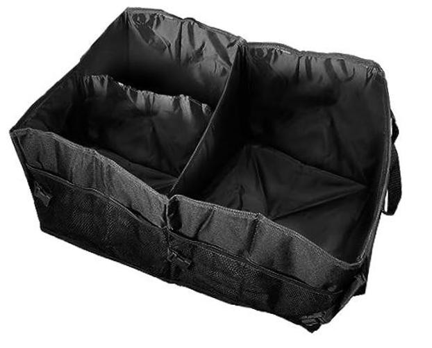 Folding Car Trunk Storage Organizer with configurable interior compartments