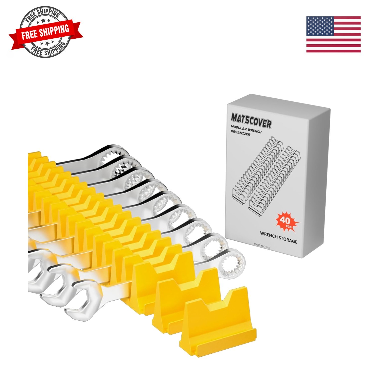 40PCS Modular Wrench Organizer Wrench Holder - Wrench Tool Organizers for Too...