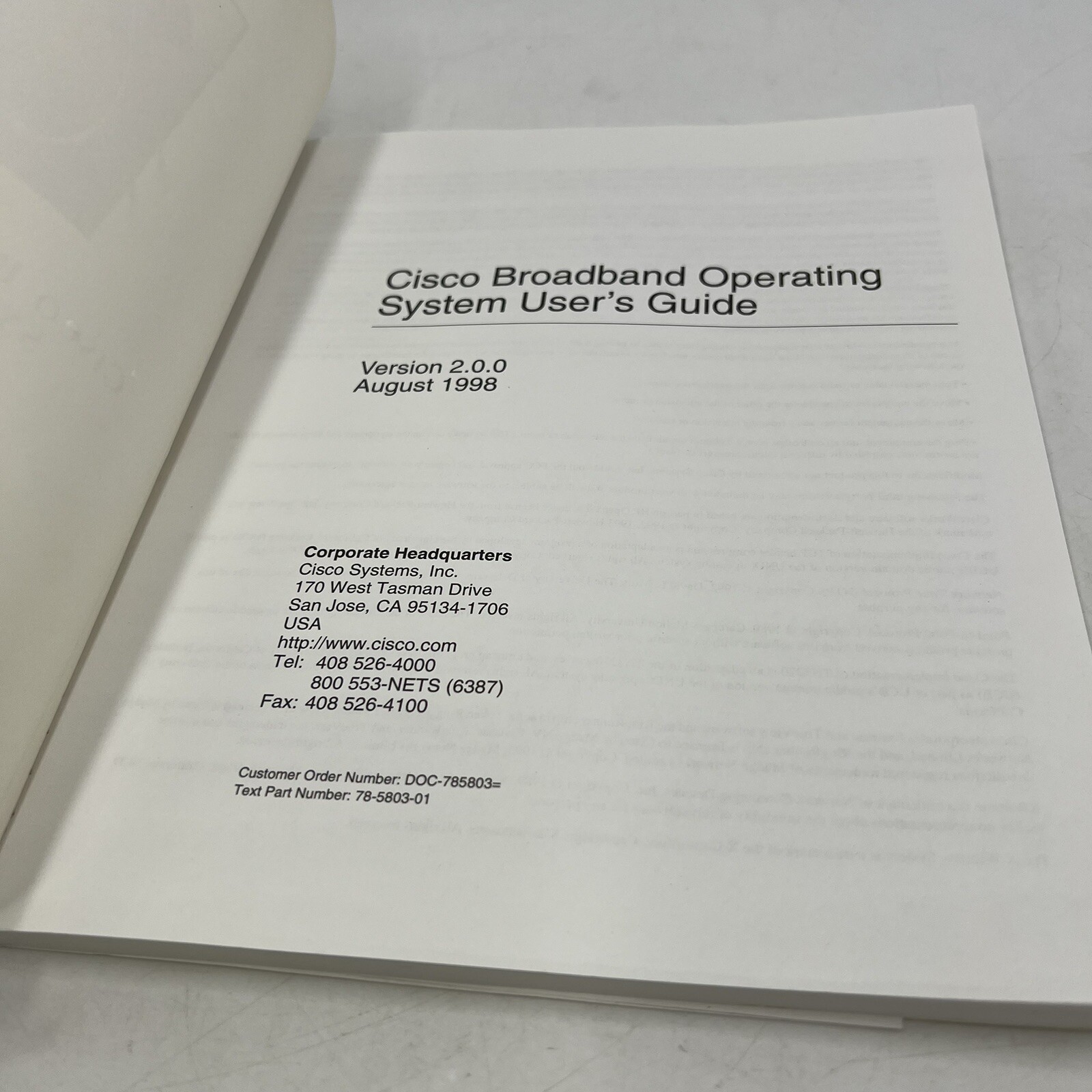 Cisco Broadband Operating System User’s Guide Manual 78-5803-01 1998