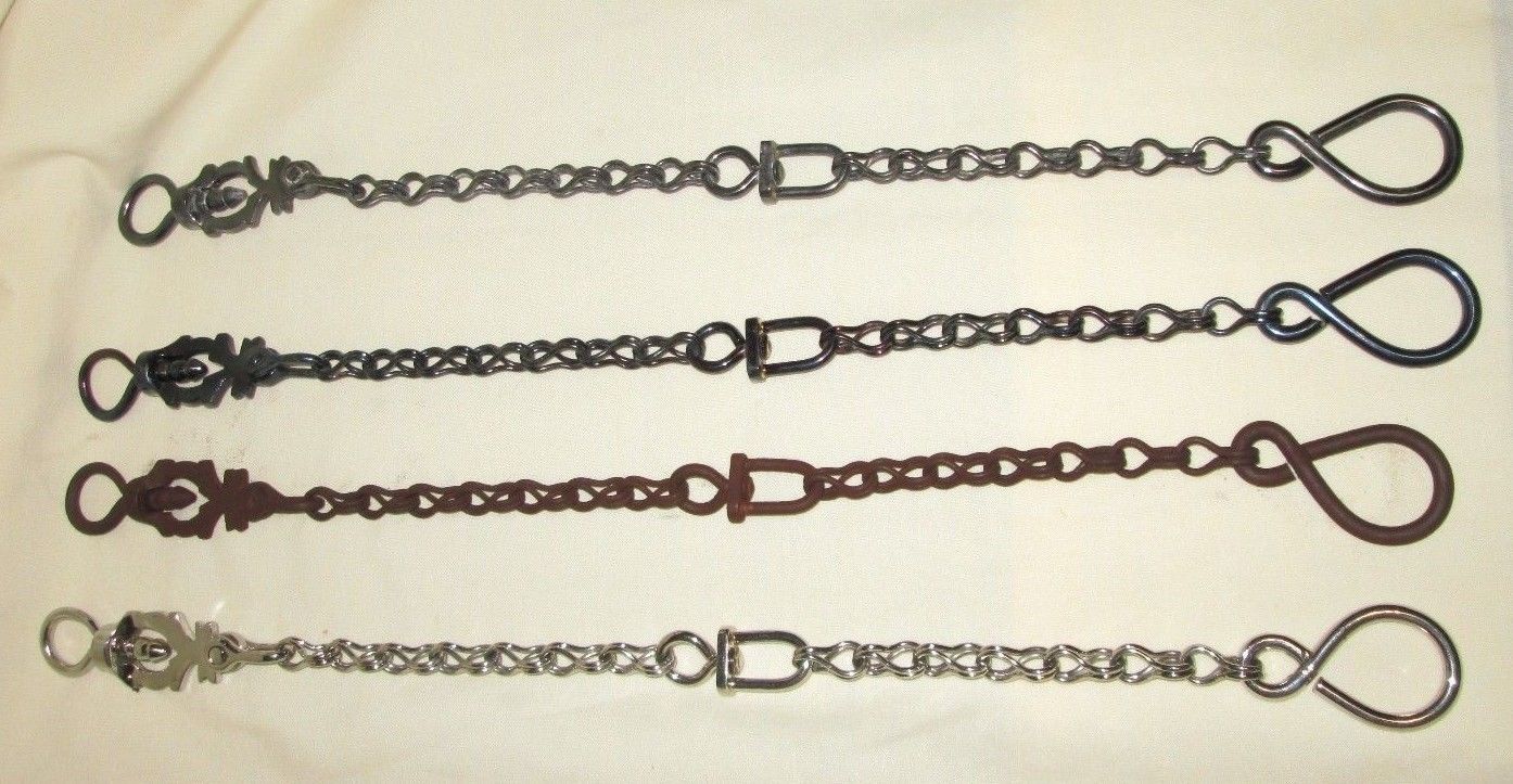 Rein Chains Prod. #BBR-11 - 14 inches long, Black, Blue, Patina, Stainless Steel