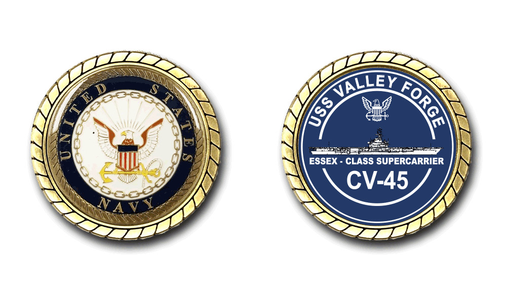 USS Valley Forge CV-45 Challenge Coin US Navy Officially Licensed