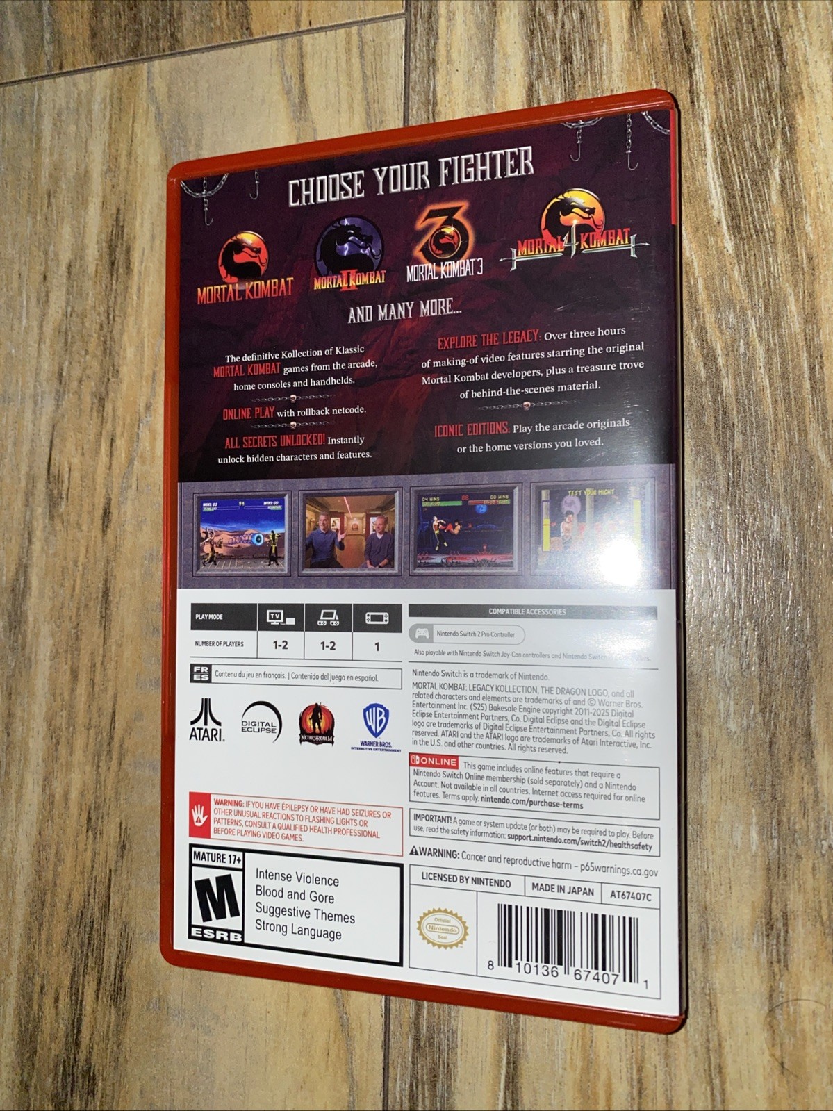 Mortal Kombat Legacy Kollection (Nintendo Switch 2) Case Only NO GAME