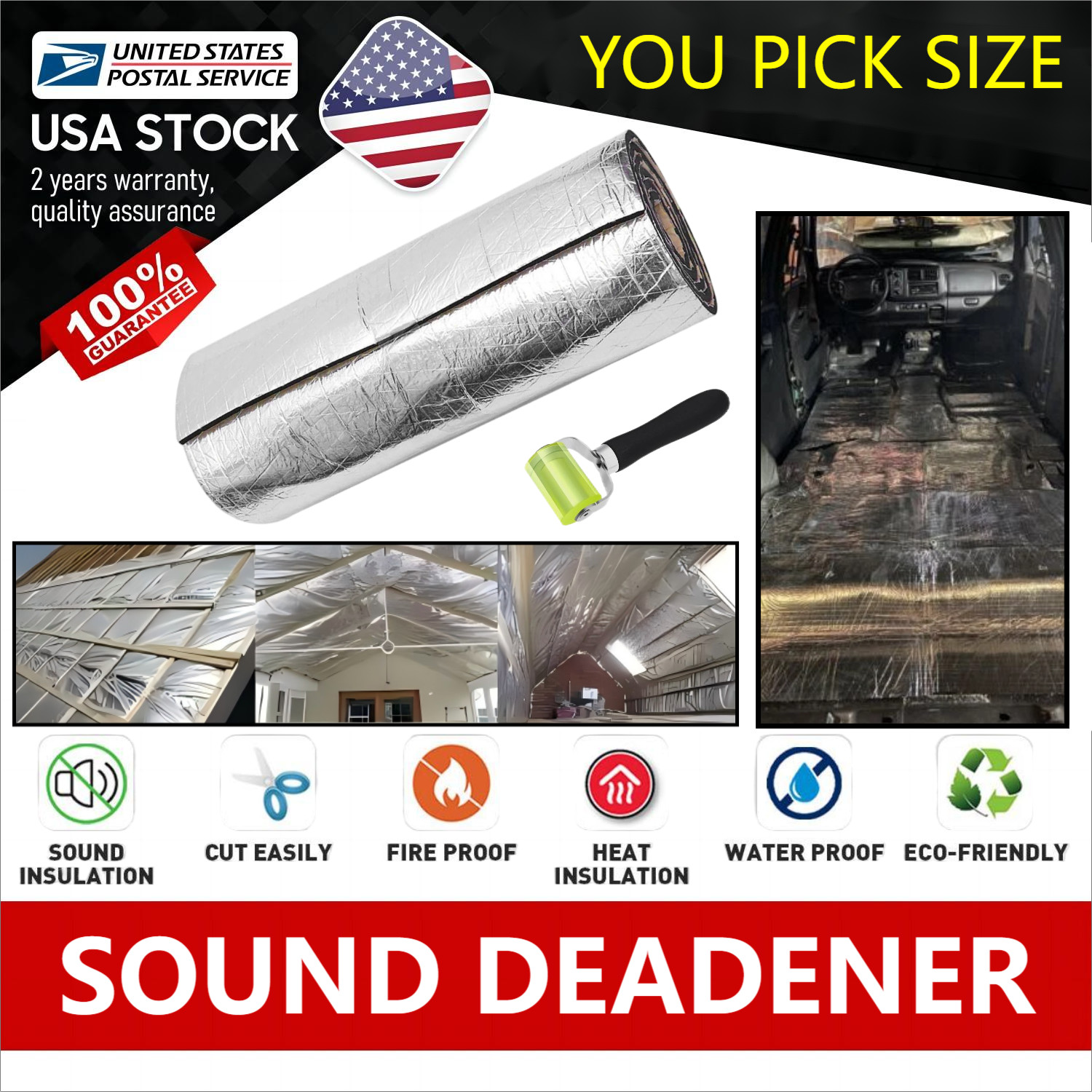 YOU CHOOSE Sound Deadening Heat Barrier Noise Proof Deadener For Industrial Park