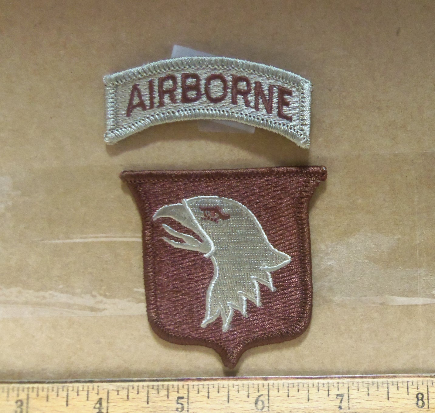 US Army - 101st Airborne Desert Embroidered 2 Patch Set