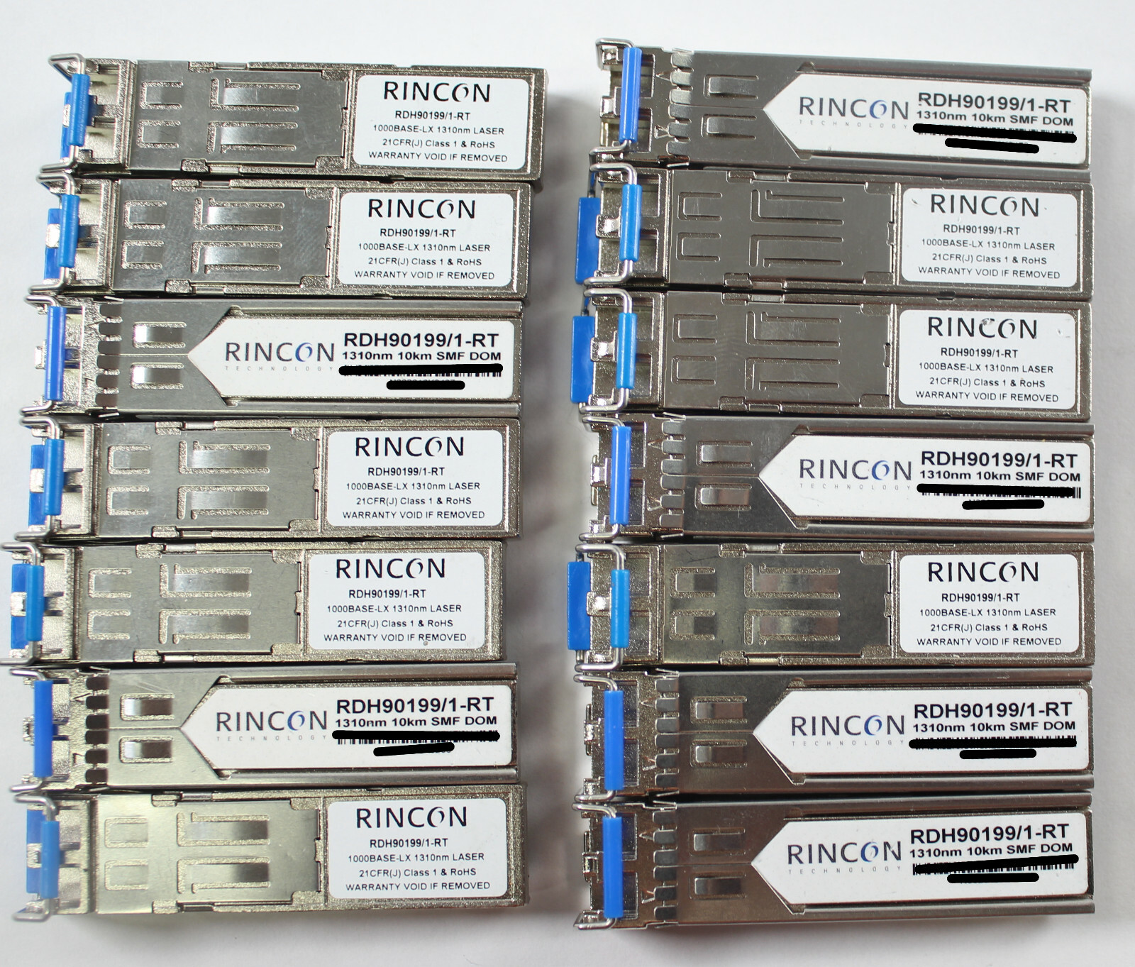 Lot of 14 Rincon RDH90199/1-RT 1000BASE-LX 1310nm 10km SMF DOM SFP Transceivers