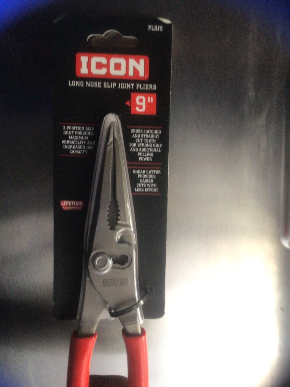 New! ICON 9 Inch Long Needle Nose Slip Joint Adjustable Pliers