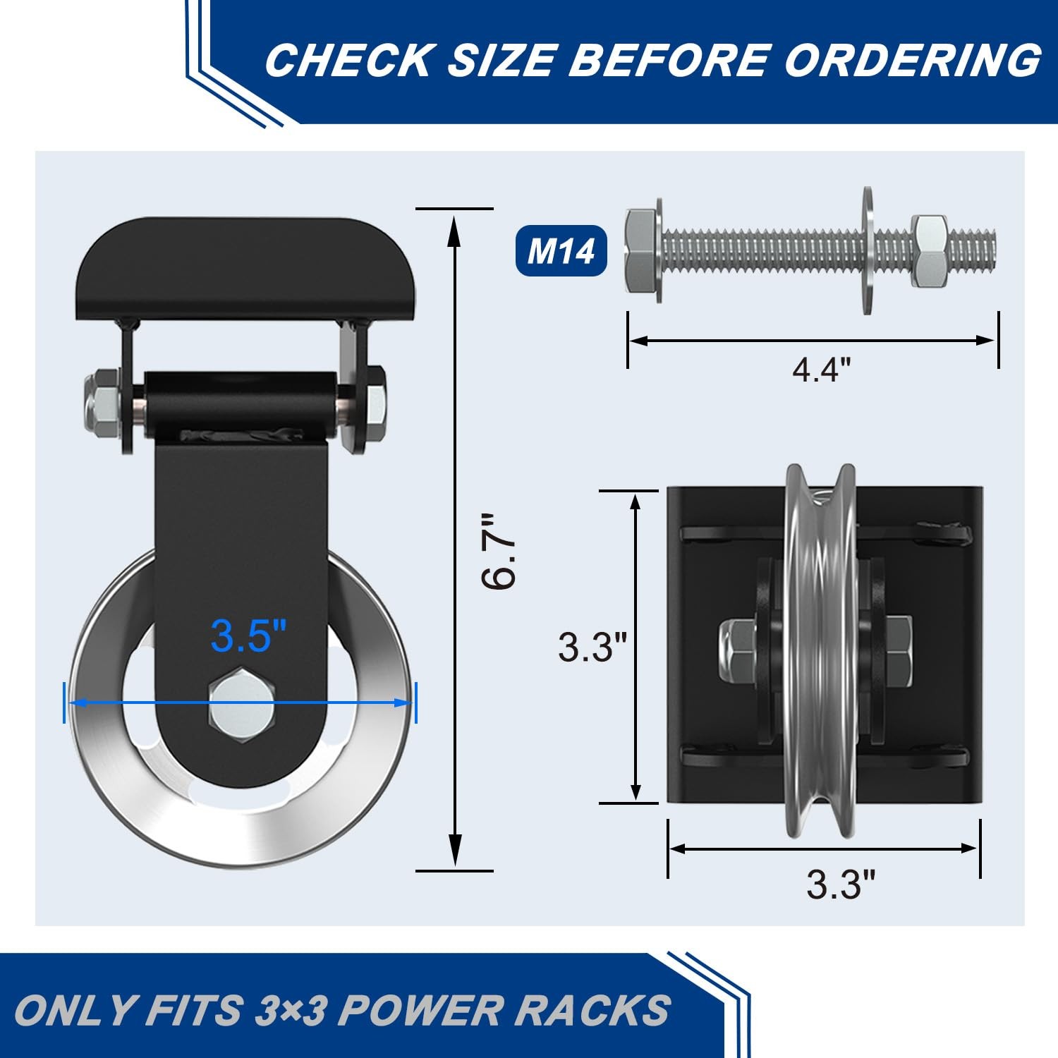 Aluminum Alloy LAT Pulldown Pulley Attachment for Cable Machines, Smooth-Mach...