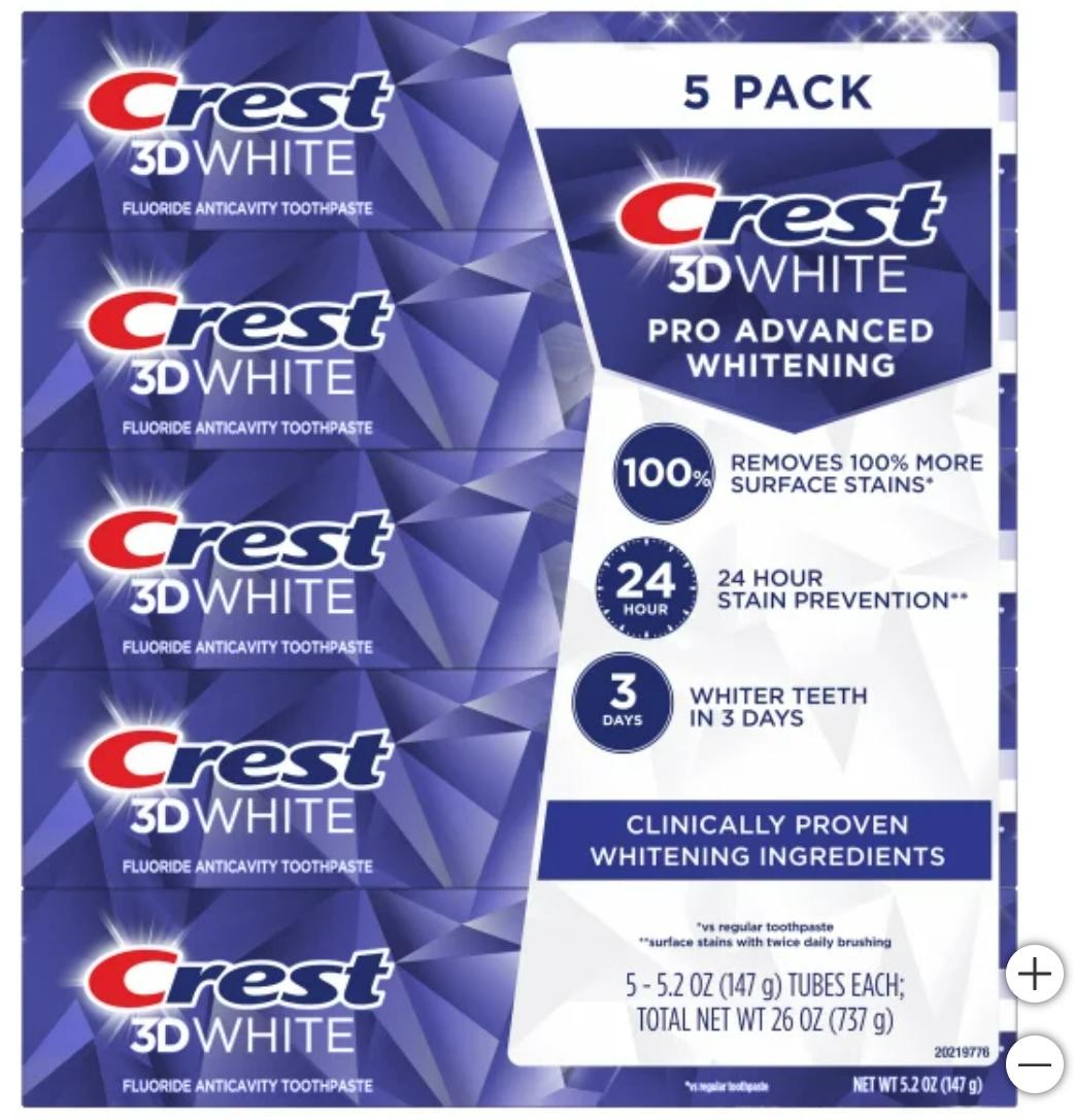 Crest 3D White Advanced Whitening Fluoride Toothpaste