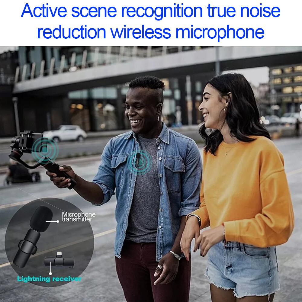 Wireless Lavalier Microphone Video Recording Mini Mic Live For iPhone/Android