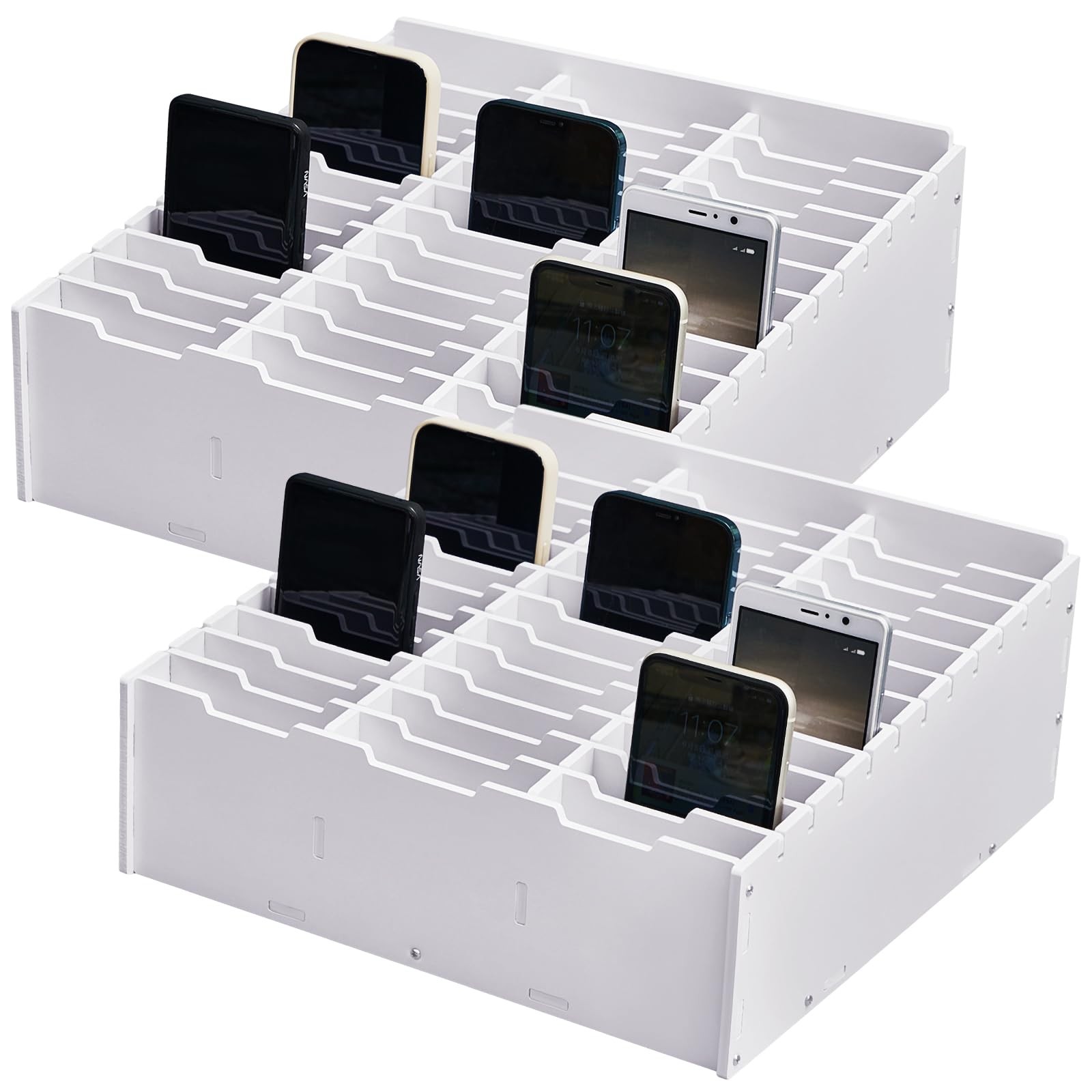Classroom Cell Phone & Calculator Storage Organizer Wooden Box 2P