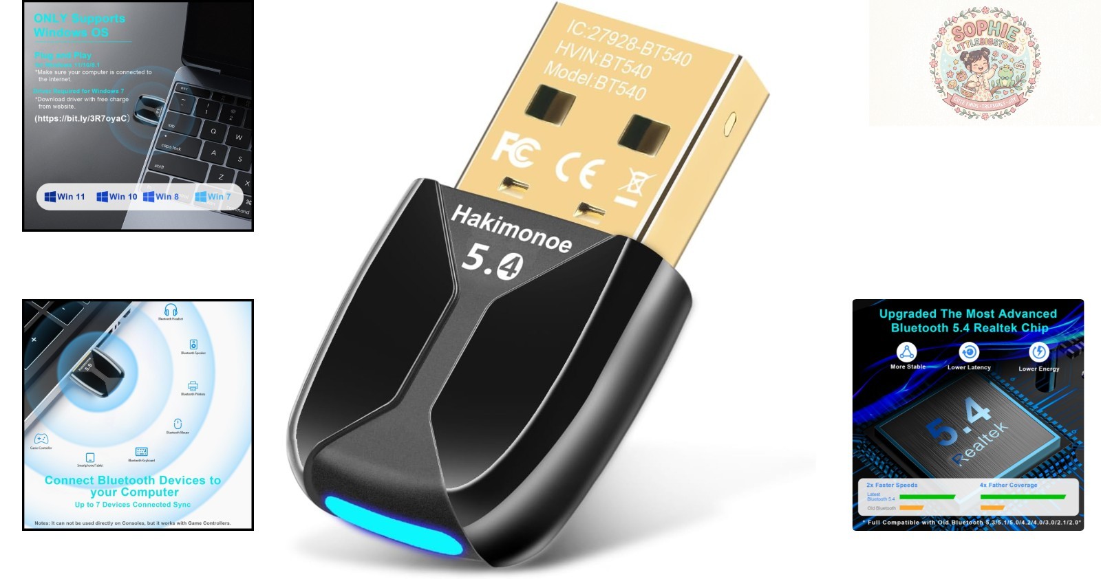 Enhanced Range Bluetooth 5.4 USB Dongle - Fast Connectivity for Wireless Devices