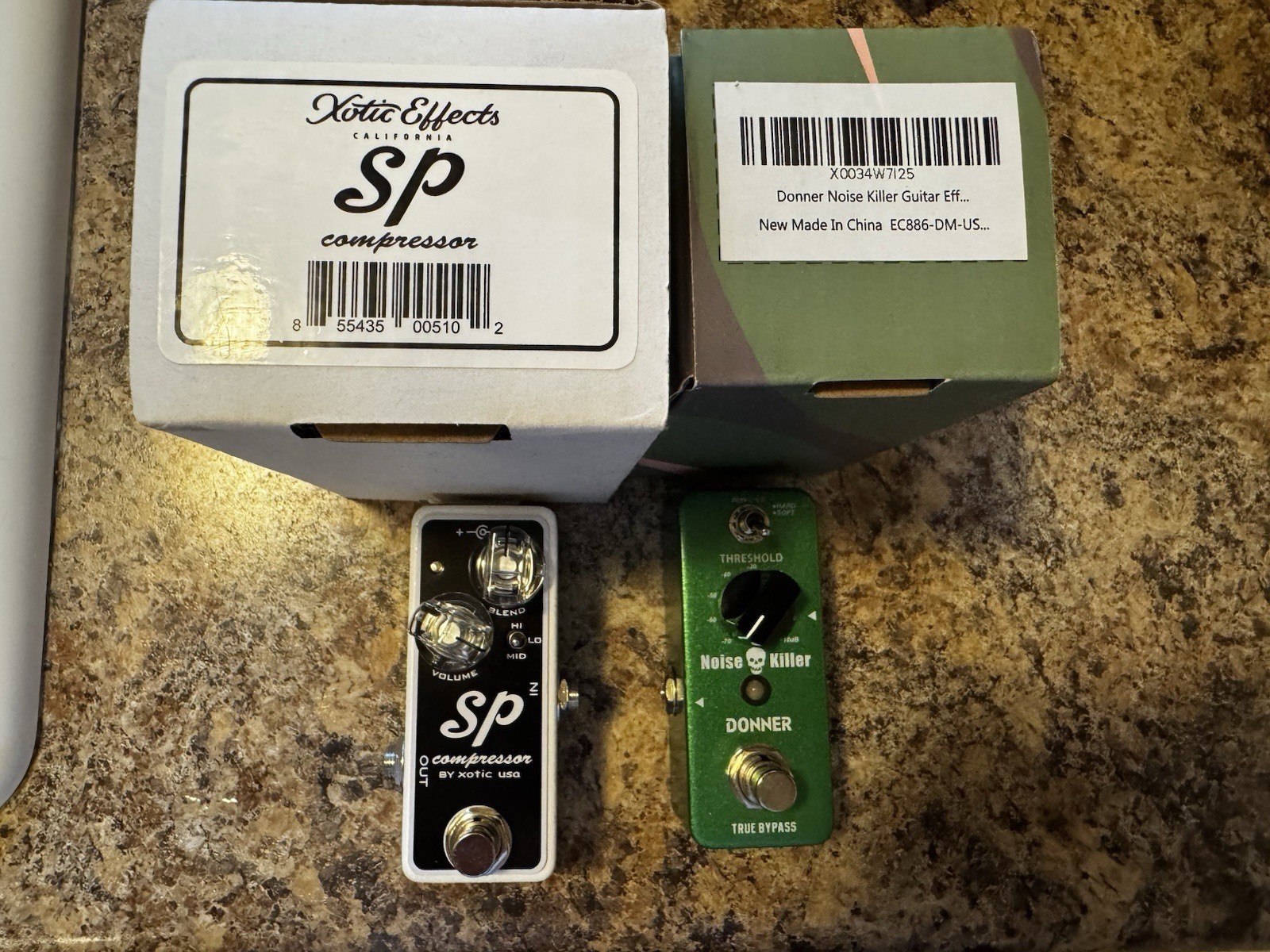 Xotic SP Compressor and Donner Noise Gate With Boxes