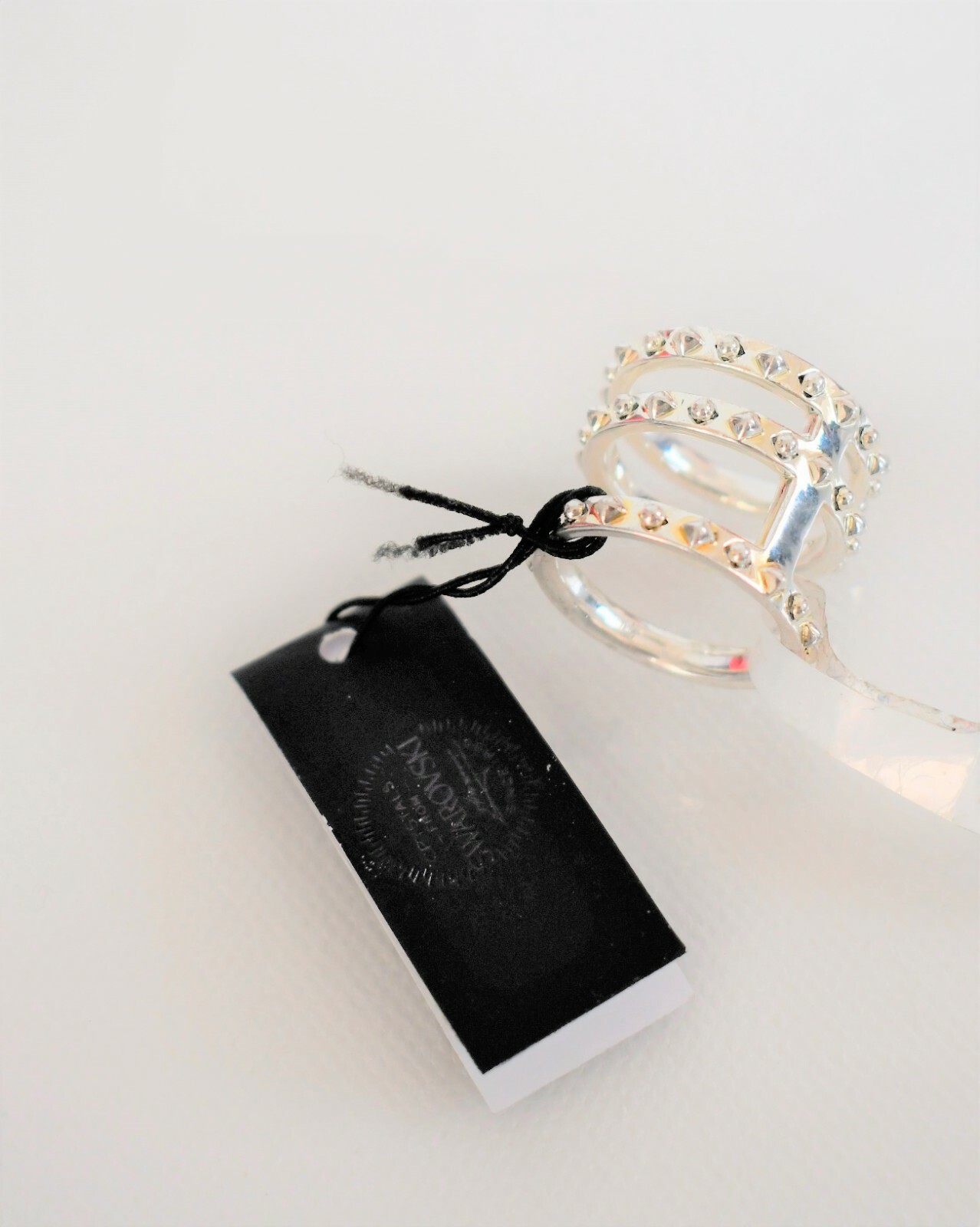 New Auth KARL LAGERFELD Paris Silver-Toned TRIPLE STACK RING Ring 52 US-6