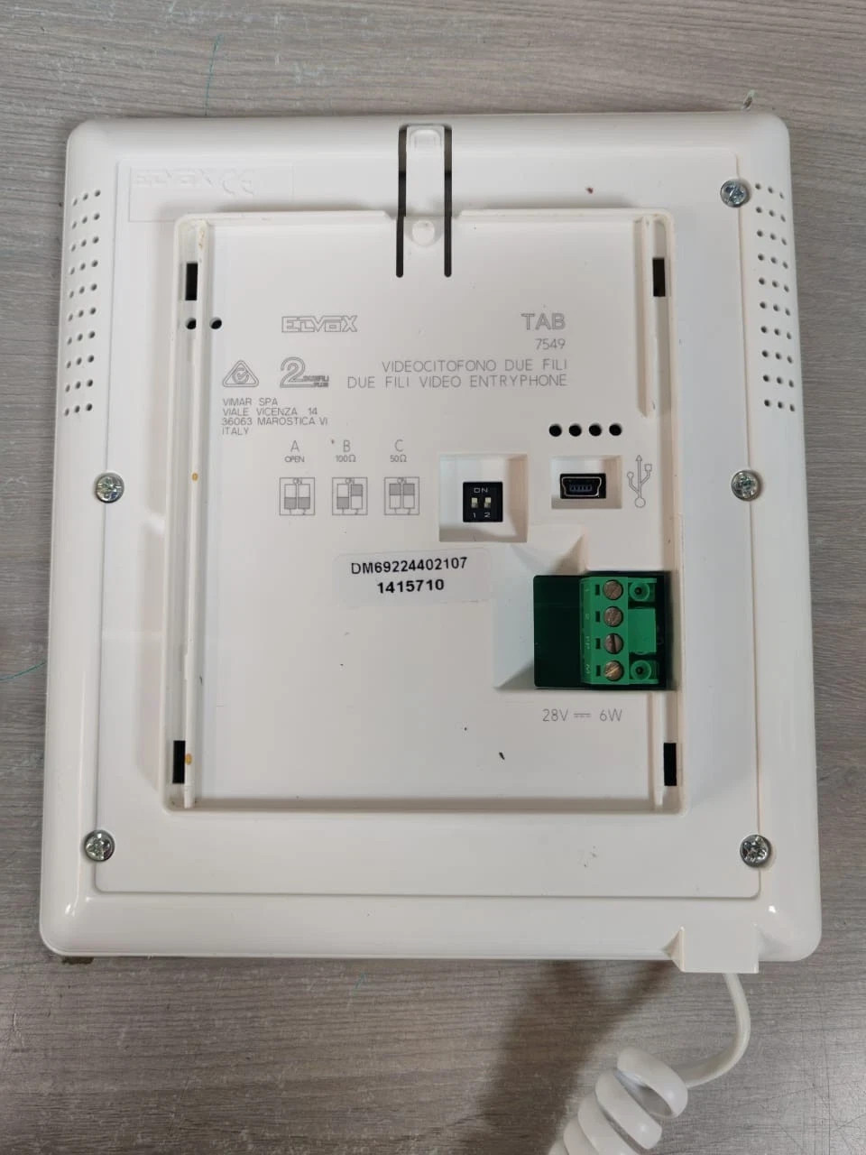 VIMAR ELVOX VIDEOCITOFONIA 7549 VIDEO INTERCOM TAB 4.3