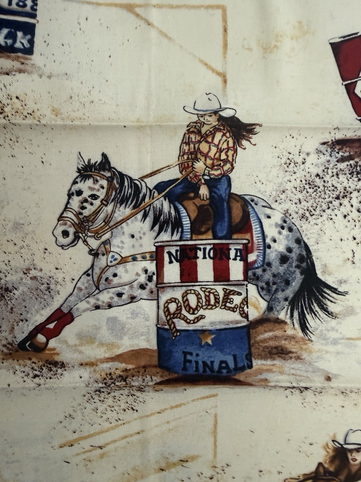 Cowgirl Rodeo Barrel Racing Roping Horse Maywood Studio Quilt Fabric Fat Quarter