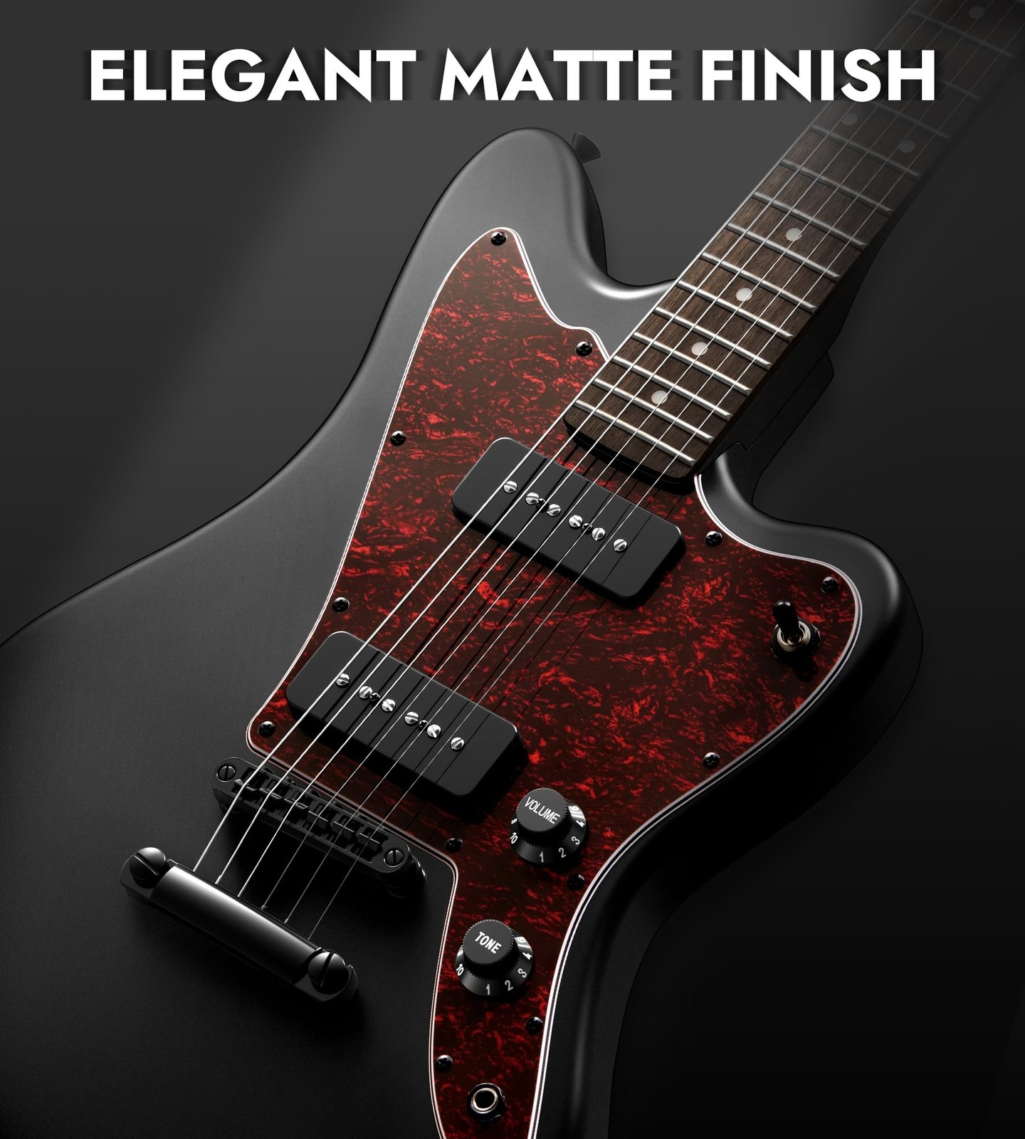 Tostar 39" Solid Body Electric Guitar for Beginner & Intermediate, P90-SBK | ...