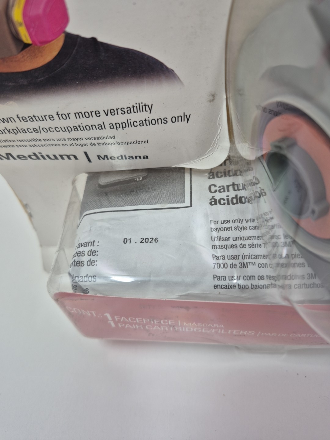 3M Medium Respirator Drop Down Half Face 62023DHA1 Use before 01-2026
