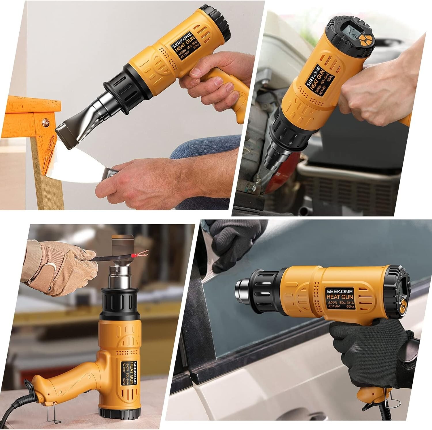 1800W Digital LCD Heat Gun Kit with Variable Temperature and Overload Protection