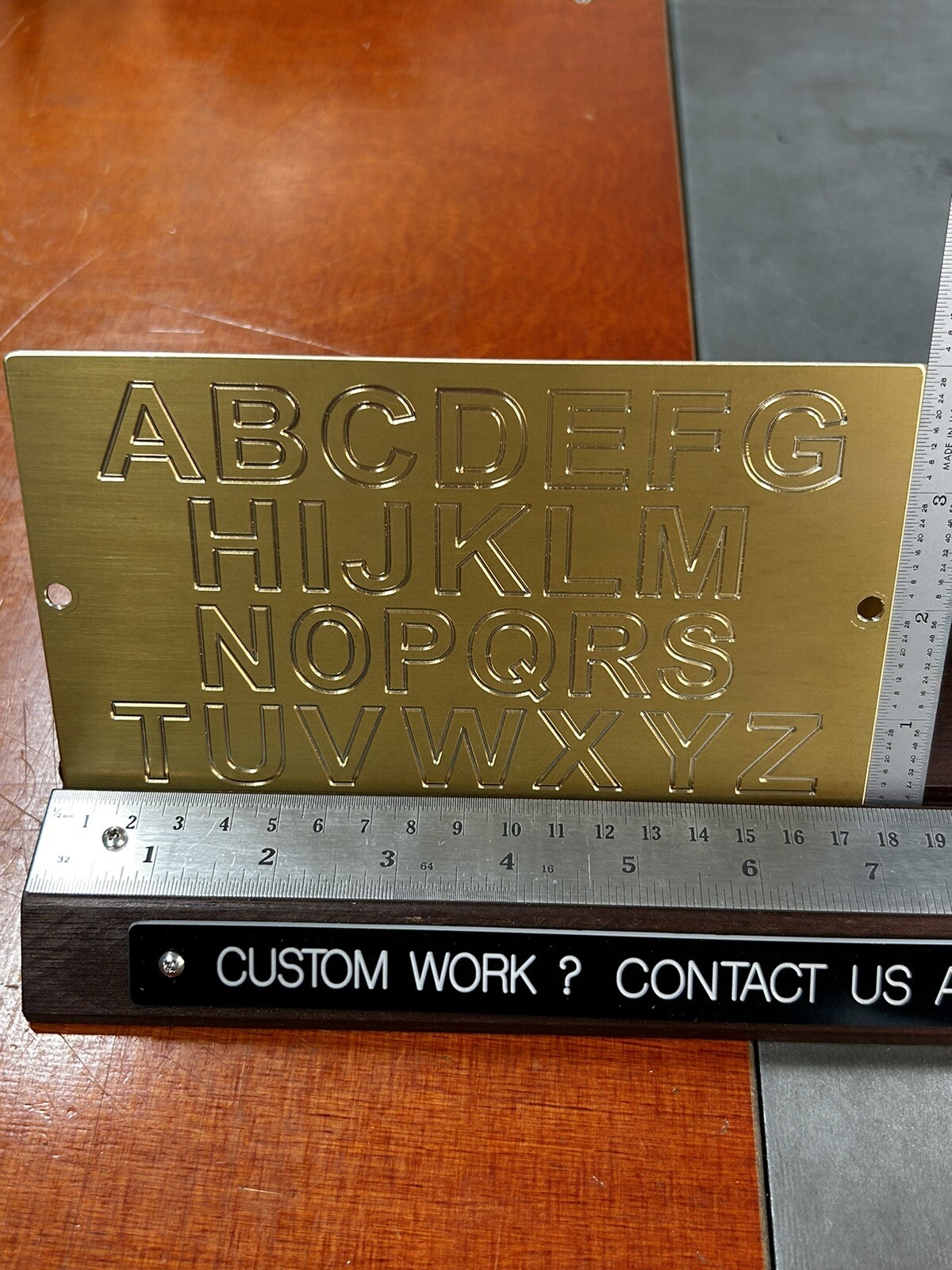 BRASS ENGRAVING PLATE FOR NEW HERMES FONT TRAY ENGLISH ALPHABET CAPITAL LETTERS