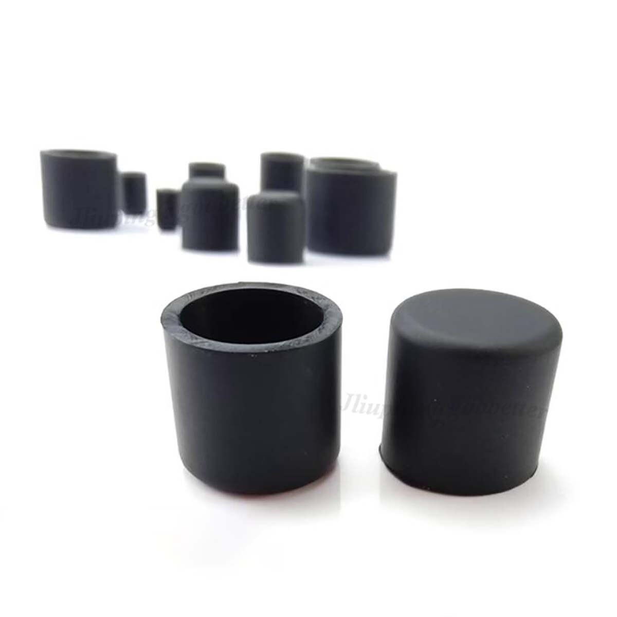 Black Round Silicone Rubber End Cover Caps Dust Cap for A=3mm~200mm Pipe Tubing