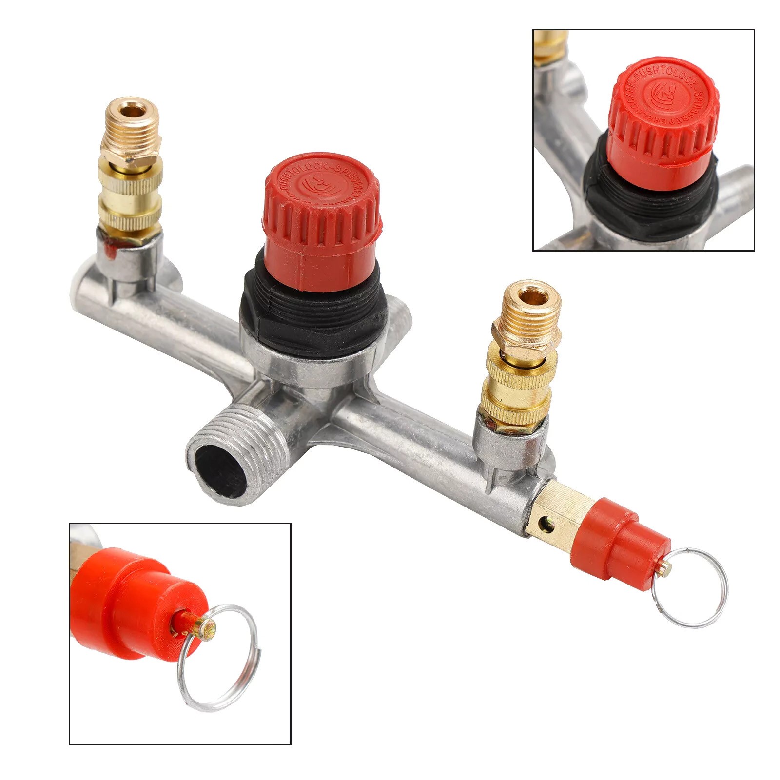 1x Air Compressor Pressure Valve Switch Control Manifold Regulator Gauges Tool
