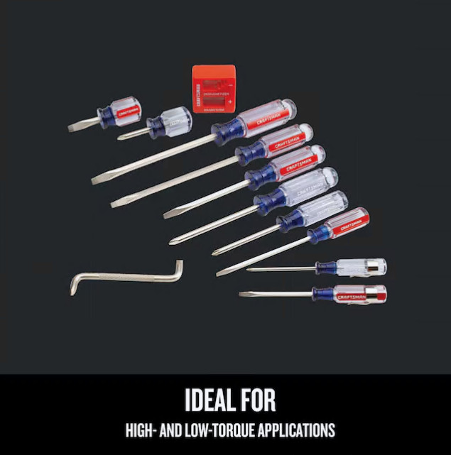 CRAFTSMAN Screwdriver Set Assorted 12 Piece High Torque (CMHT65044)