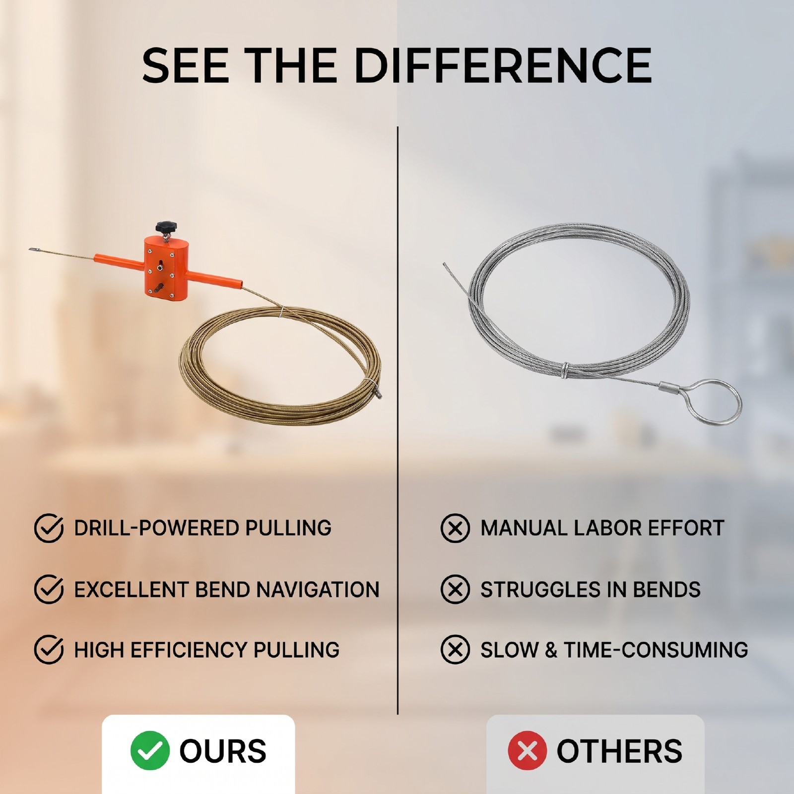 Electric Drill Wire Puller Efficient Tool For Easy Cable Threading Recommended