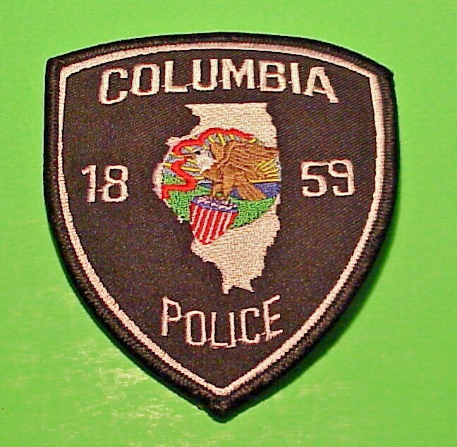 COLUMBIA  ILLINOIS  IL  4 1/4"  ( SILVER )  POLICE PATCH  FREE SHIPPING!!!