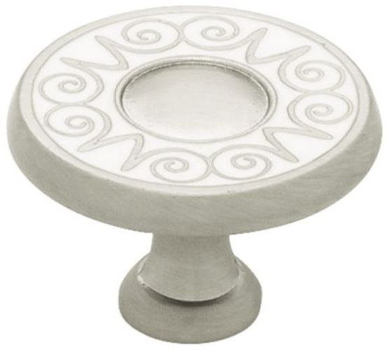 AS-IS 1-3/8" Atlantis Two Tone Knob Satin Nickel