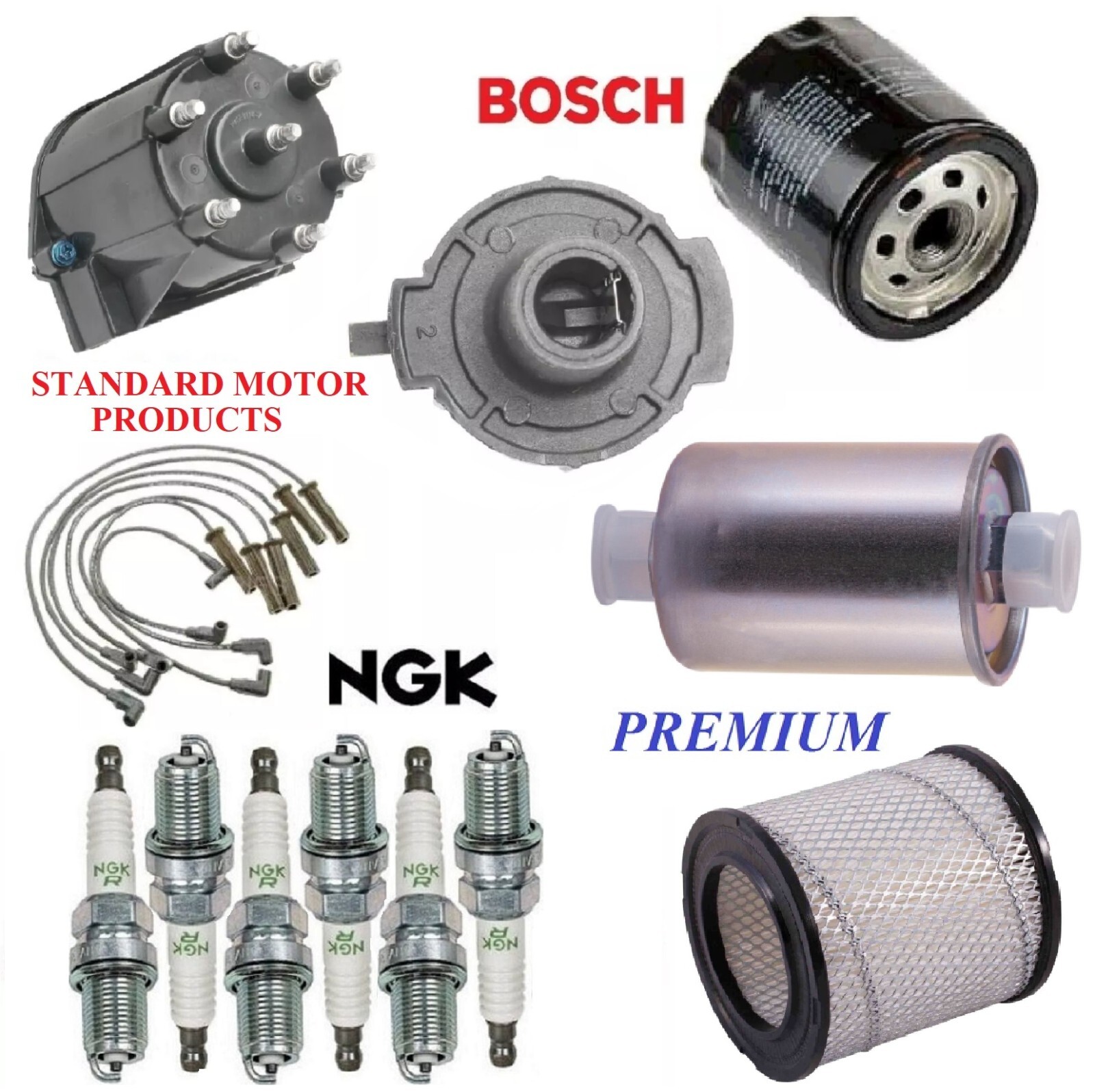 Tune Up Kit Filters Cap Wire Spark Plugs For PONTIAC FIERO V6 2.8L 1985-1987